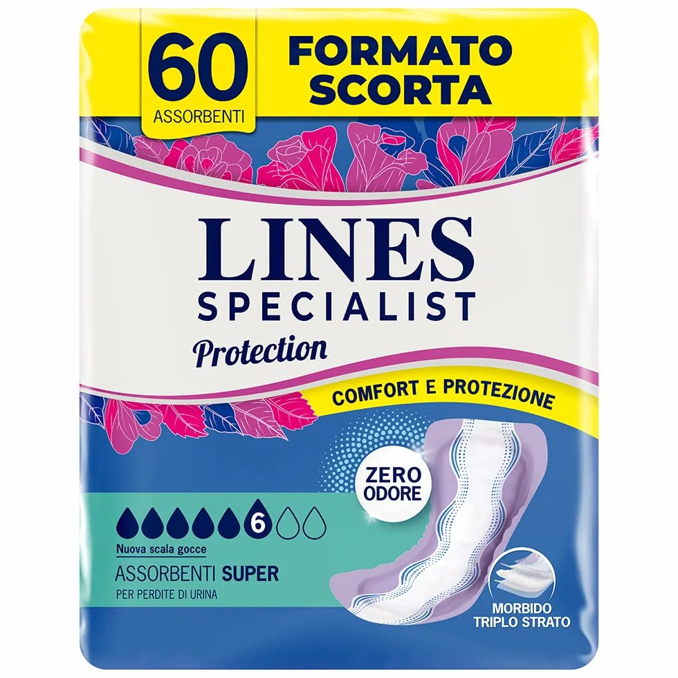 Lines Specialist Protection Super Assorbenti Incontinenza 60 Pezzi