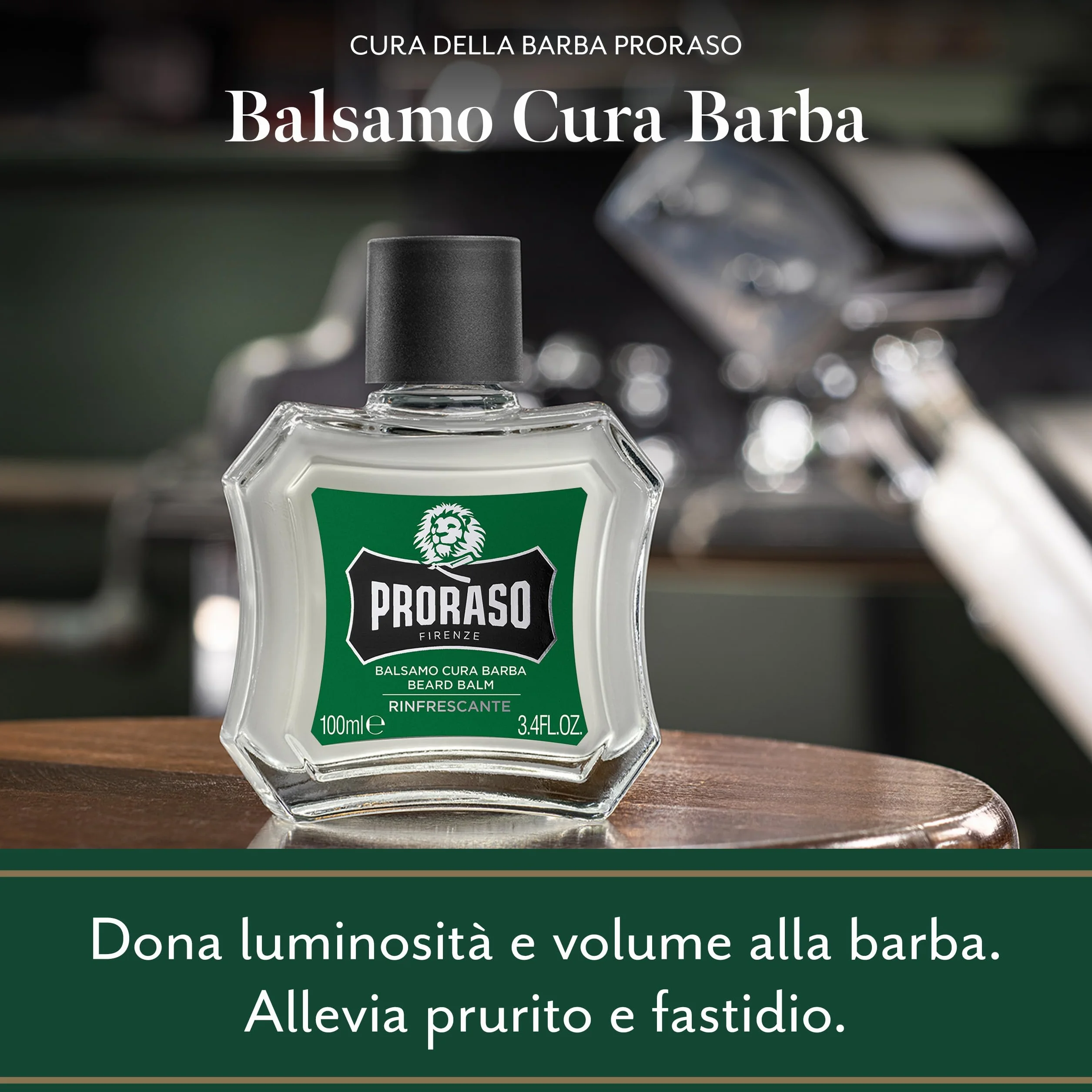 Proraso Balsamo Cura Barba Rinfrescante, 100ml, Balsamo barba uomo per nutrire e ammorbidire la pelle ottenendo immediato sollievo, Made in Italy