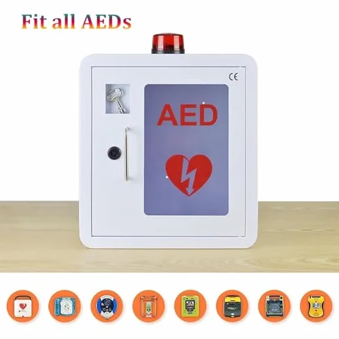 Defibrillatore DAE, scatola portaoggetti da parete con luce e allarme per ambienti pubblici e uffici