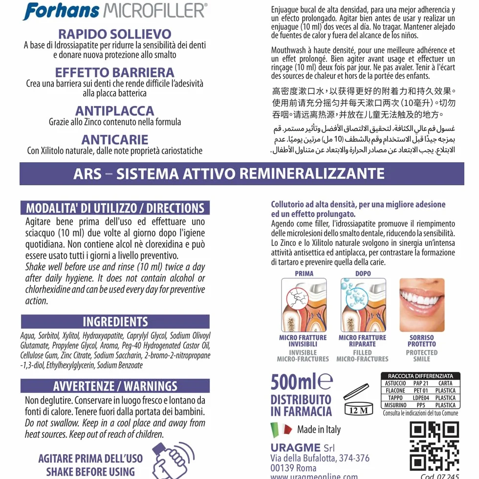 FORHANS MICROFILLER COLLUTORIO 500ml