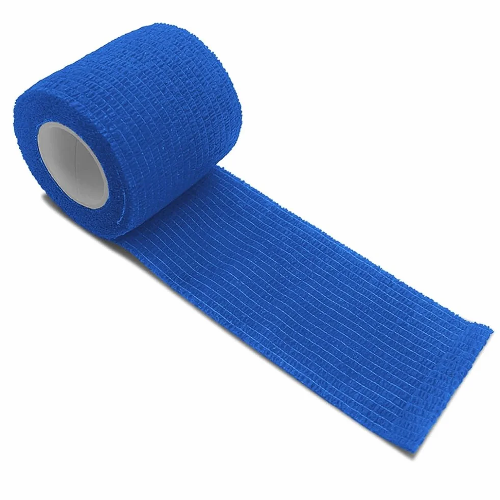 Nastro Avvolgente per Elastiche Autoadesive Sportive Blu per Cuscinetti di Supporto per Ginocchia, Caviglie,