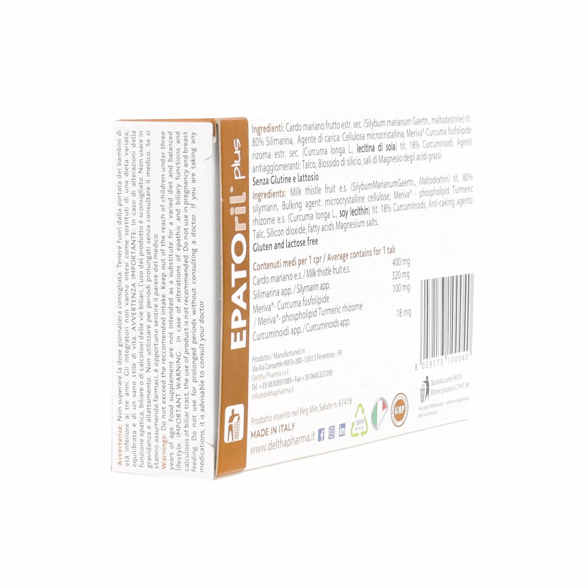 Deltha Pharma Epatoril Plus Integratore per il Fegato 30 Compresse
