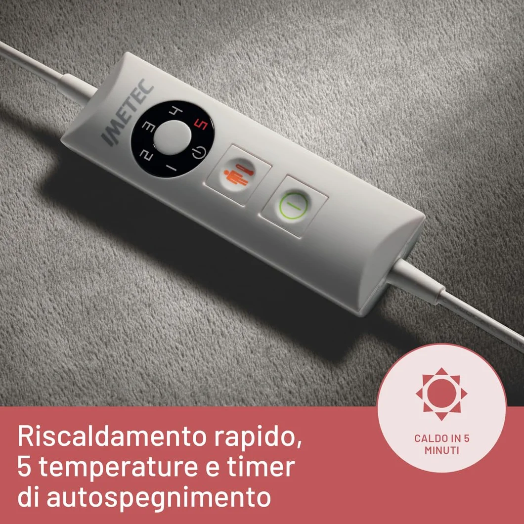 Imetec Intellisense Cervical – Termoforo cervicale e spalle, sollievo a tensioni e contratture, 47x52 cm, tessuto anallergico lavabile, 5 temperature, massima vestibilità