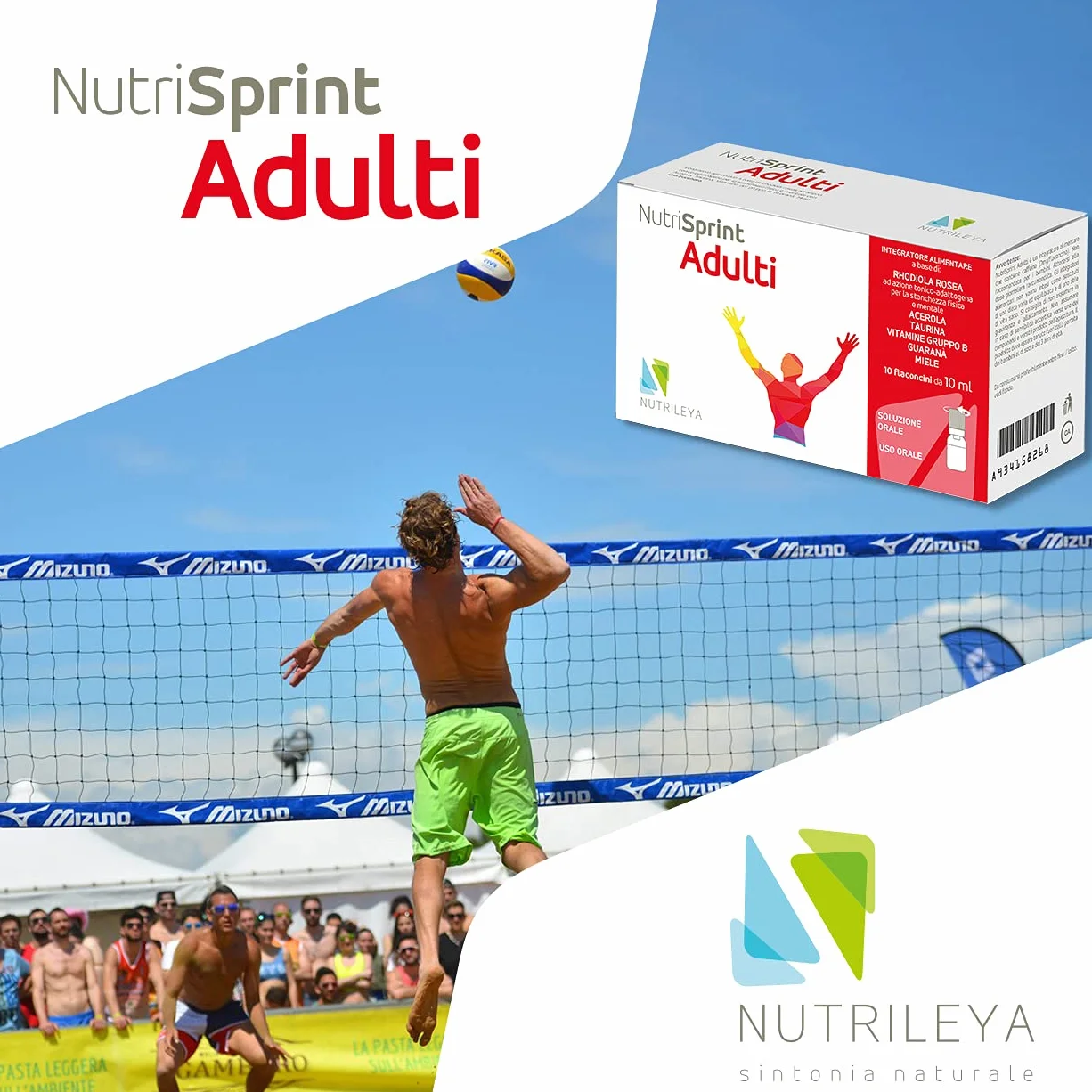 Nutrileya Nutrisprint 100ml 10 Flaconcini Energia Forza Concentrazione Rhodiola Taurina Guaranà Caffeina