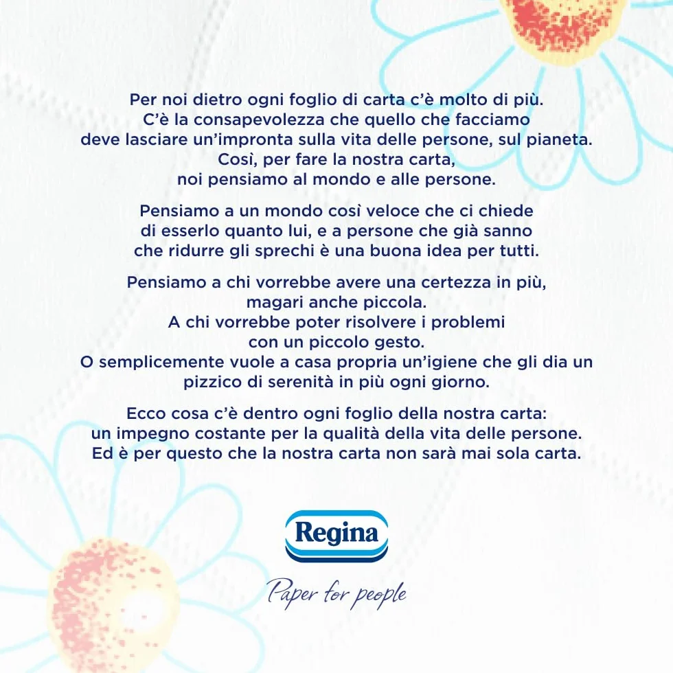 Regina Carta Igienica 4 Rotoli 3 Veli 300 Fogli Camomilla FSC