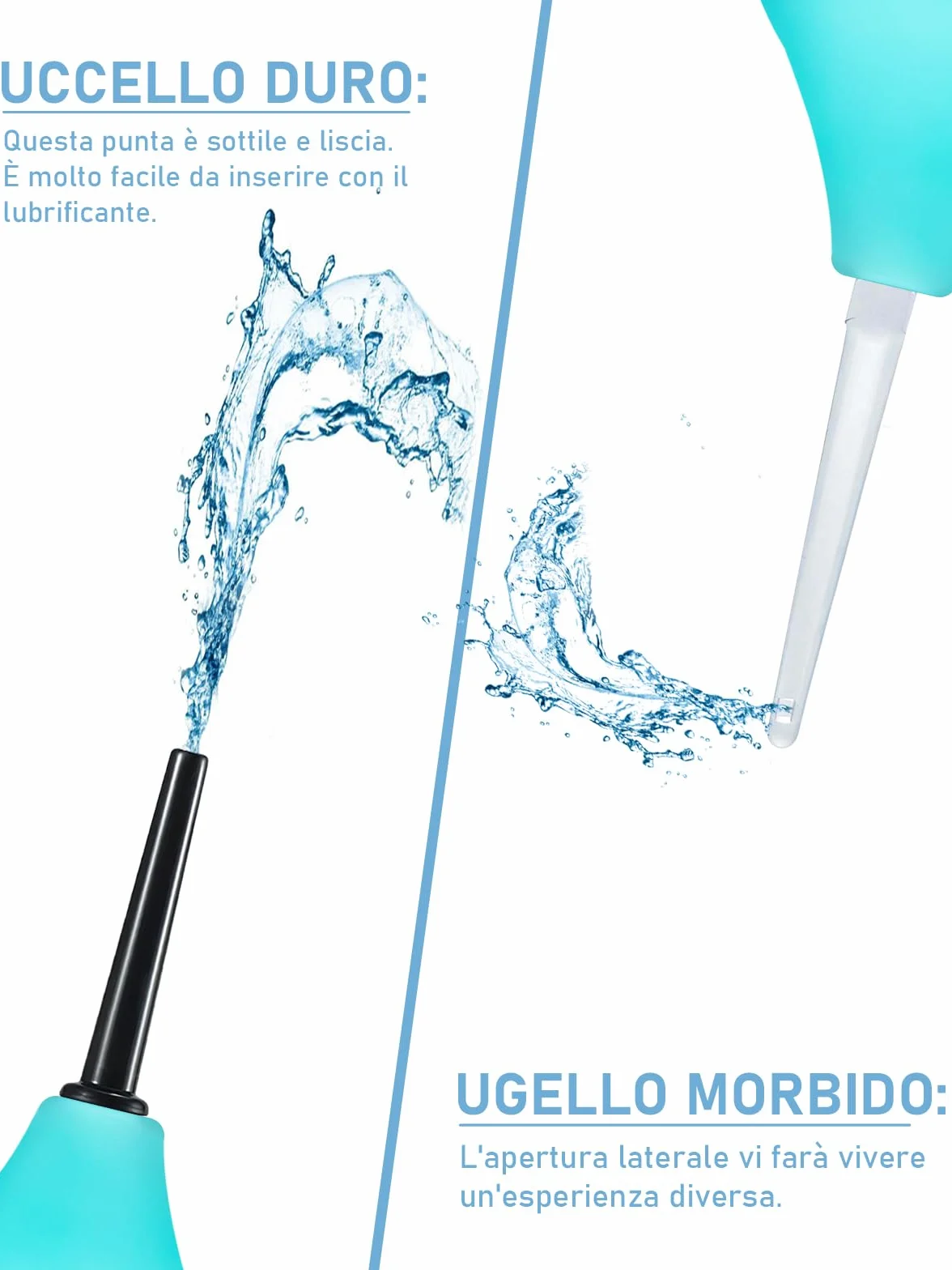 Clistere per pulizia ano anale - Peretta per Clistere Adulti Per Doccia Anale Lavanda Vaginale,per Donne Uomini Kit di Bulbi per Clistere con 3 Ugelli 224ml