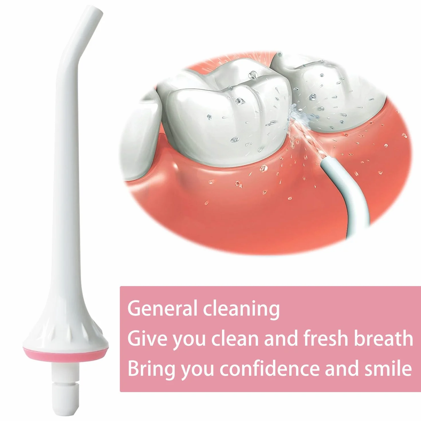 Punte di ricambio per idropulsore Oralfree, Nicwell, Nicefeel, Coslis, Insmart, Mospro, Zerhunt Water Flosser, ugello a getto per irrigatore orale, bianco, confezione da 3