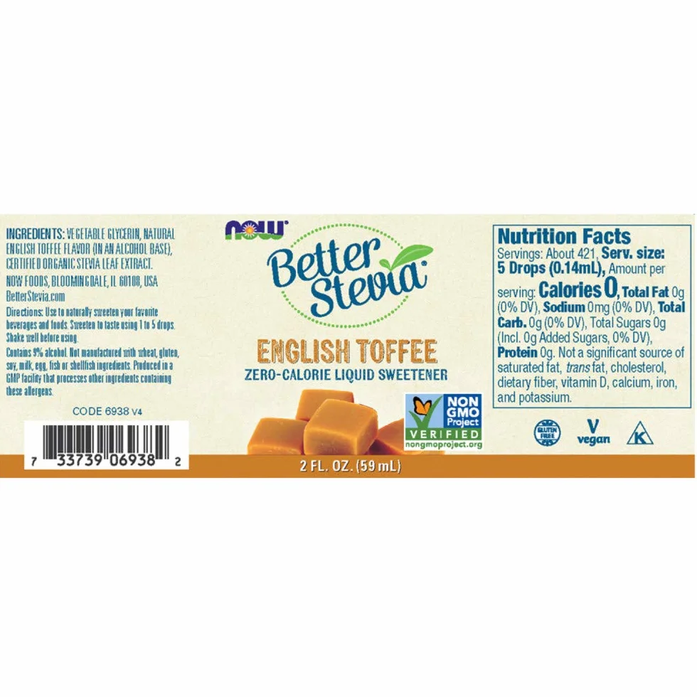 Better Stevia Liquid English Toffee 59 ml