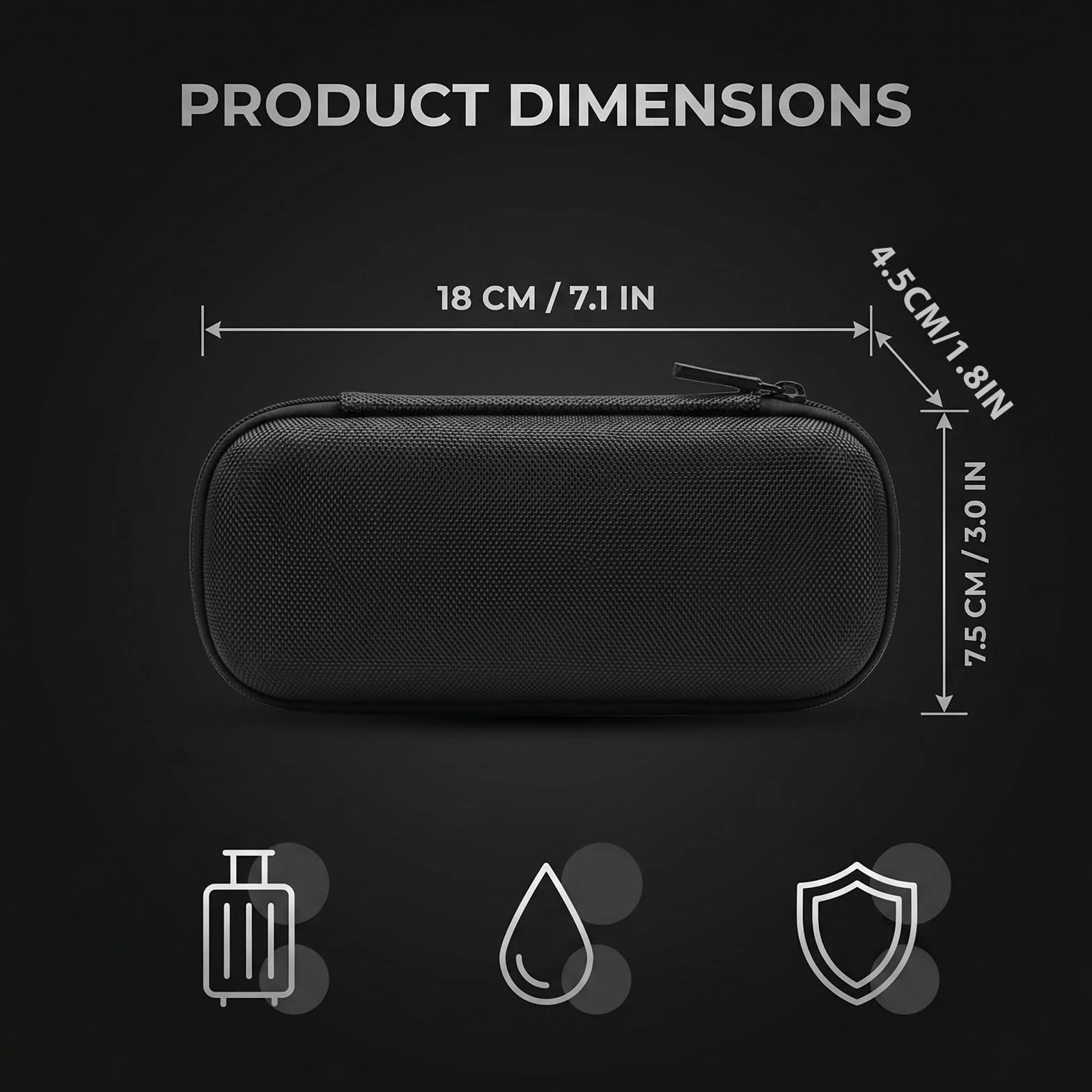 1 Pezzi Custodia Rasoio in EVA con Tessuto Oxford, Portatile Impermeabile Compatibile con Rasoi Manuali, Dimensioni 18x7,5x4,5 cm, Nero
