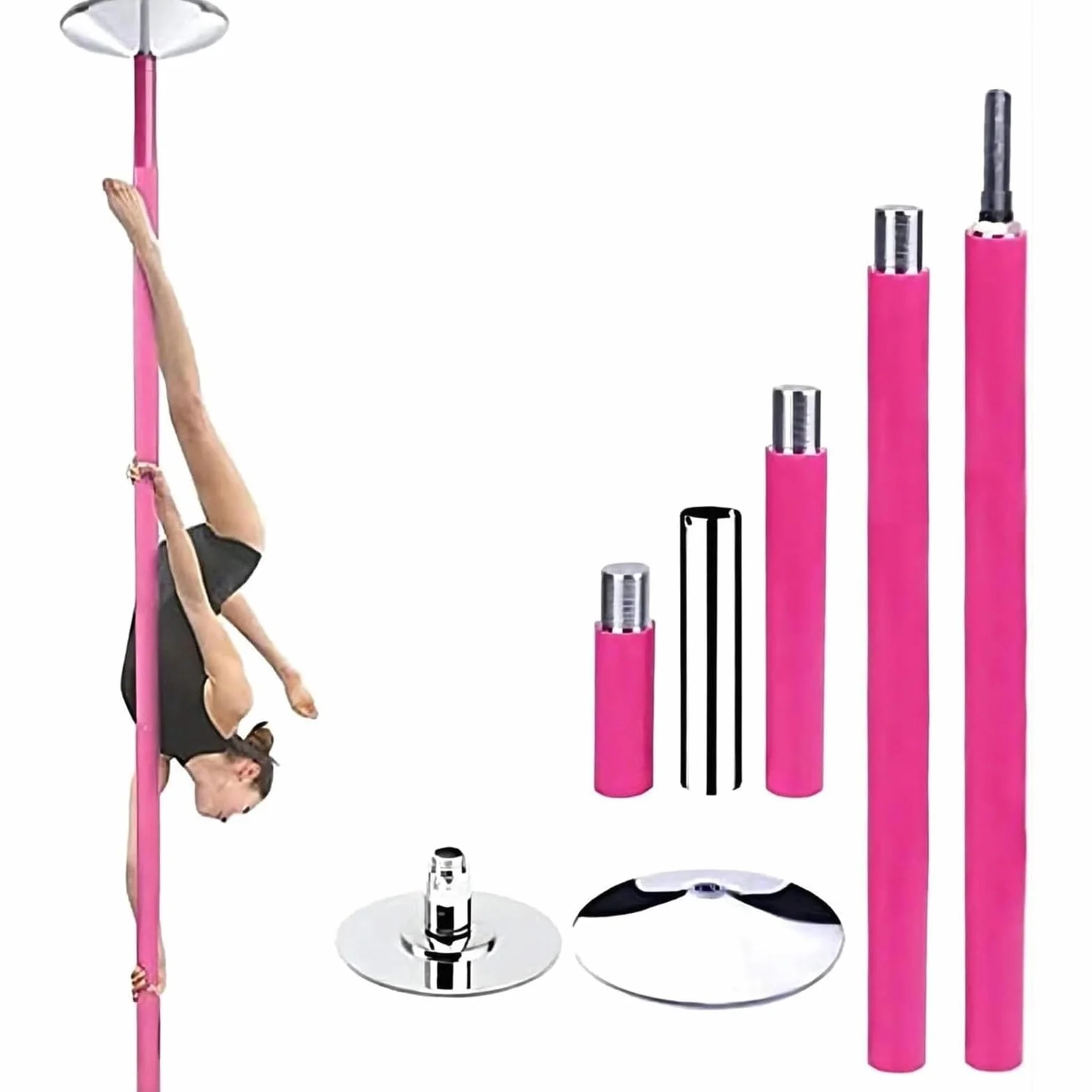 Bastone rotante a 360° statico 45 mm silicone per camera da letto studio fitness
