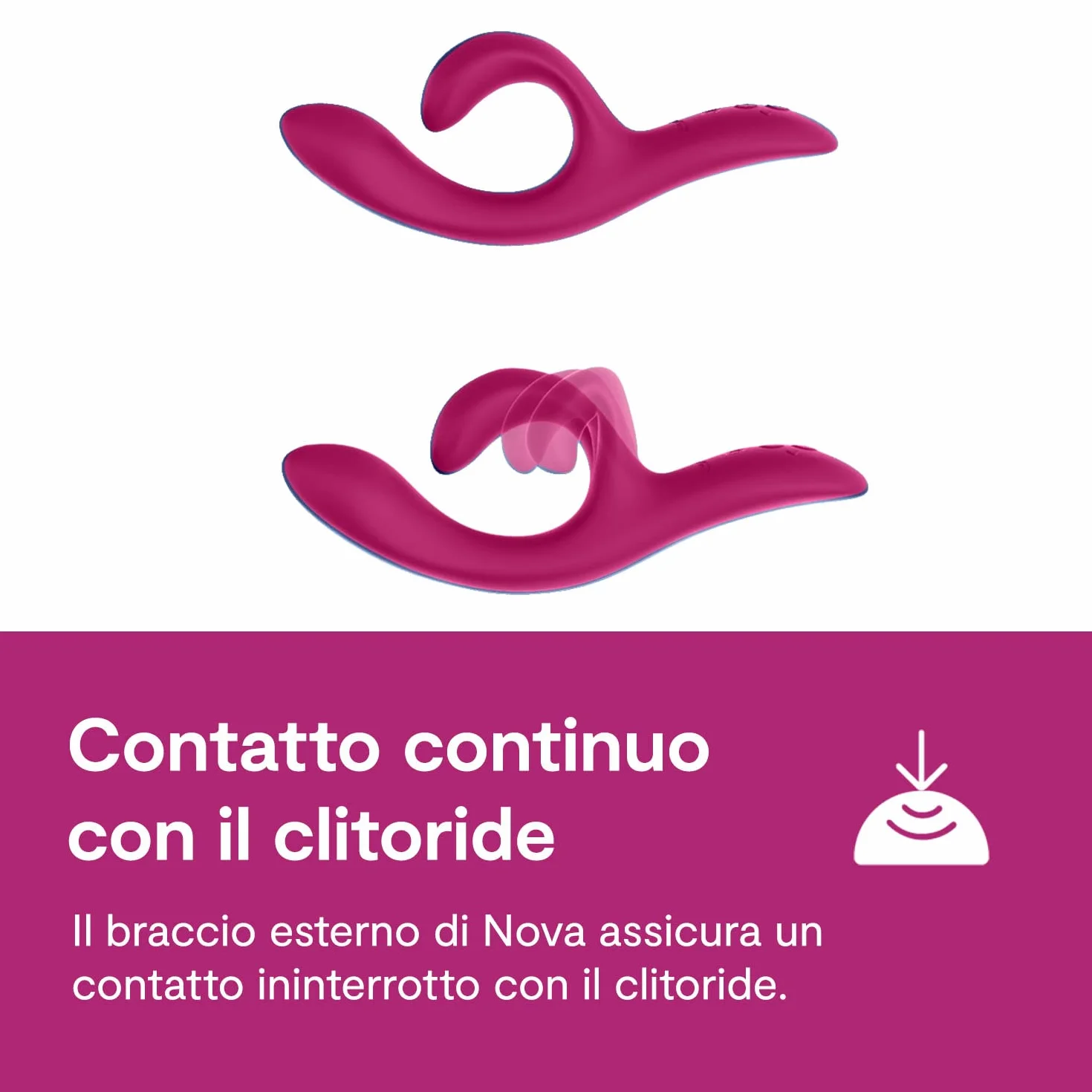 We-Vibe Nova 2 Vibratore Rabbit per Donna - Clitoride e Punto G - 10+ modalità - Flessibile - Doppia stimolazione - Controllo App a distanza - Stimolatore Massaggiatore Clitorideo - Impermeabile