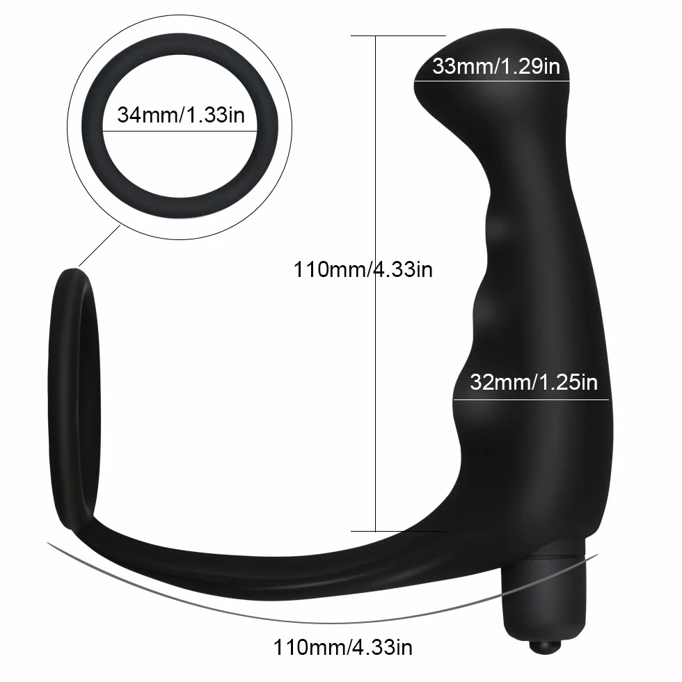 Massaggiatore prostatico – 7 diversi design – Vibration Plug anale prostata – Stimolatore anale sesso uomo erotico G voi massaggiatore giocattolo sessuale (1 anello da pozzetto – sottile – con