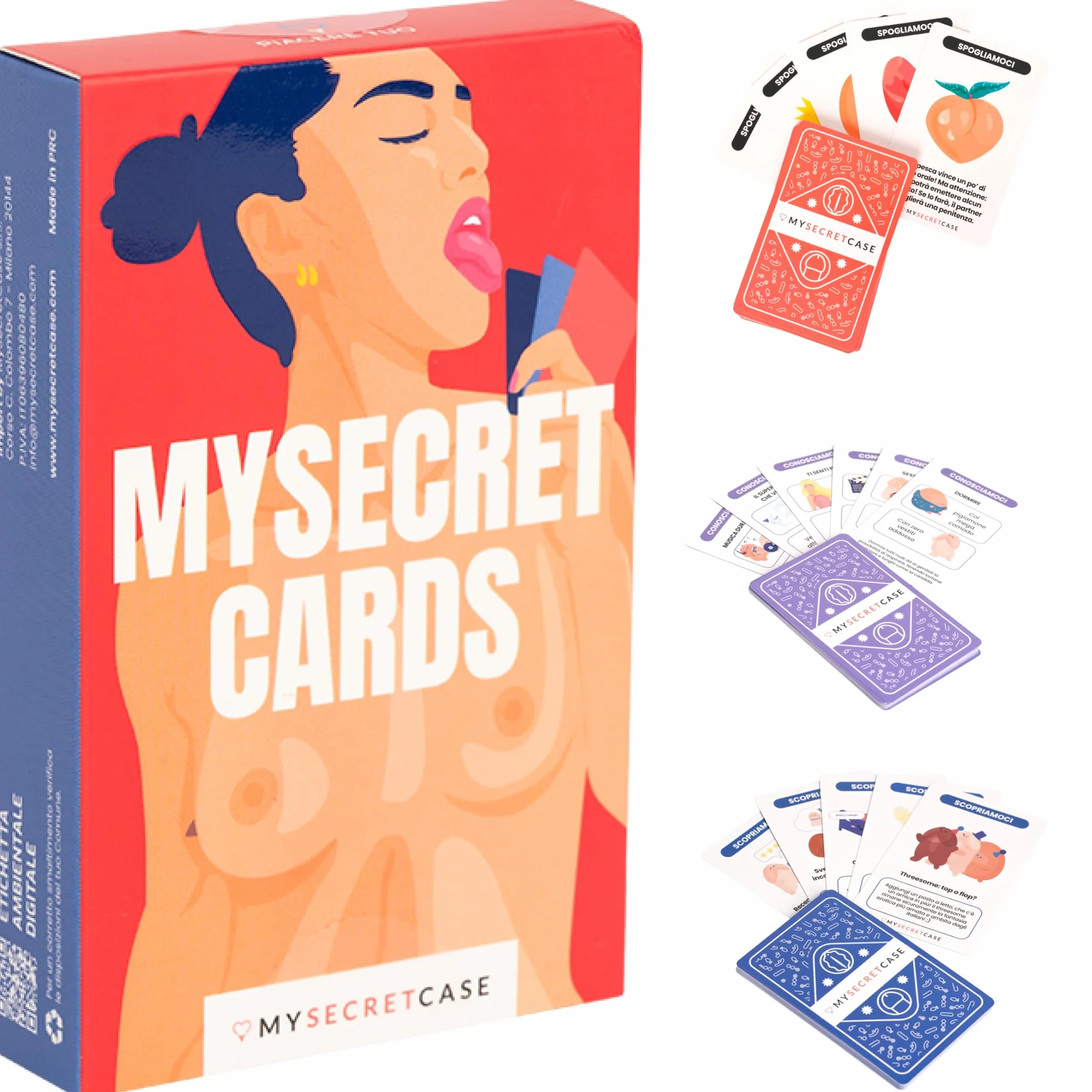 MySecretCase Giochi Erotiici per Coppie - 60 Carte 3 Livelli Conosciamoci, Scopriamoci, Spogliamoci Sexytoysys Coppia Carte Sessuali di Coppia Giochi per Adulti Sexy