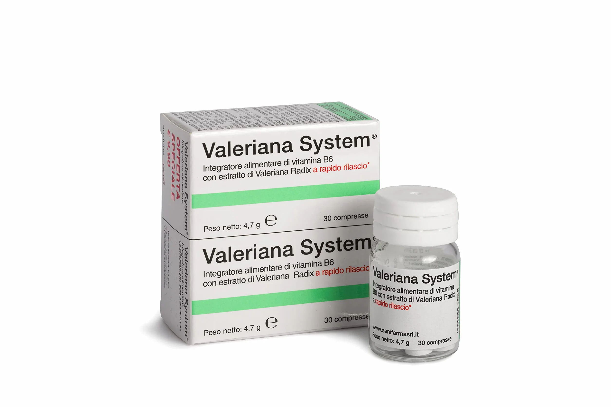 Integratore Alimentare Valeriana e Vitamina B6, Rimedio Naturale per Ansia e Insonnia, 30+30 Compresse