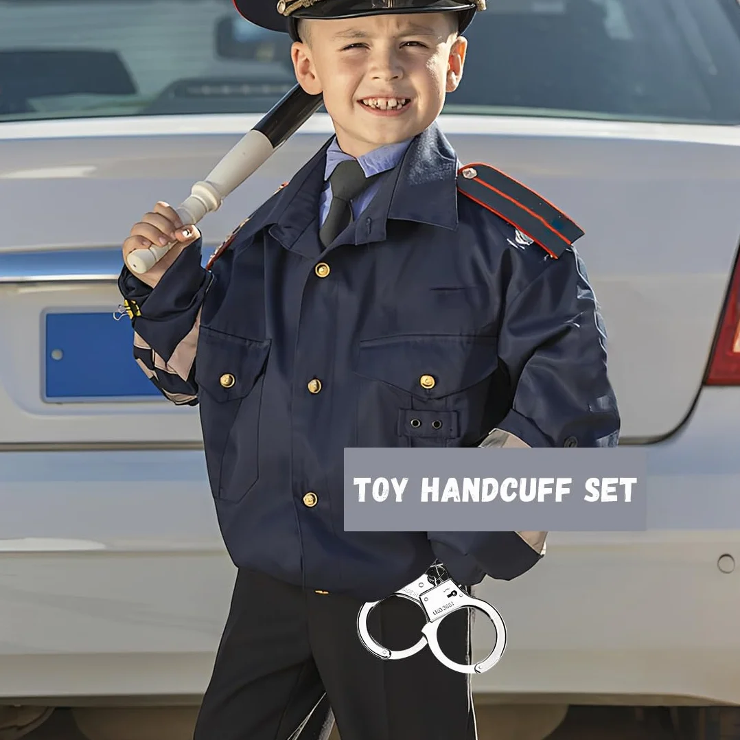 2 Pezzi Manette Giocattolo Bambini Con Chiave, Accessori per Costumi da Polizia, Manette Della Polizia Giocattolo per Bambini, Regalo per Giochi Di Ruolo Sicuri