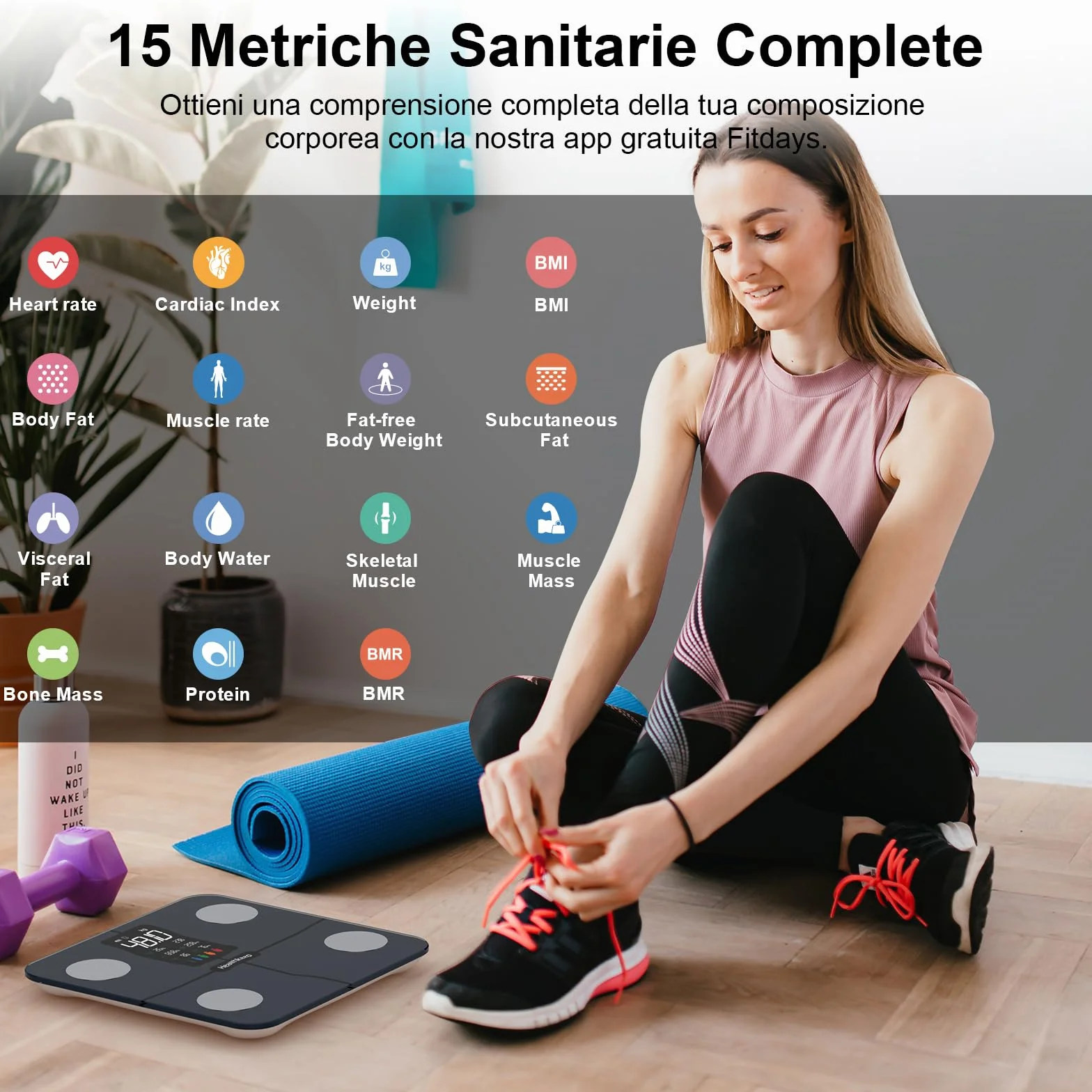 Bilancia Pesapersone Digitale Bluetooth di Precisione con BMI