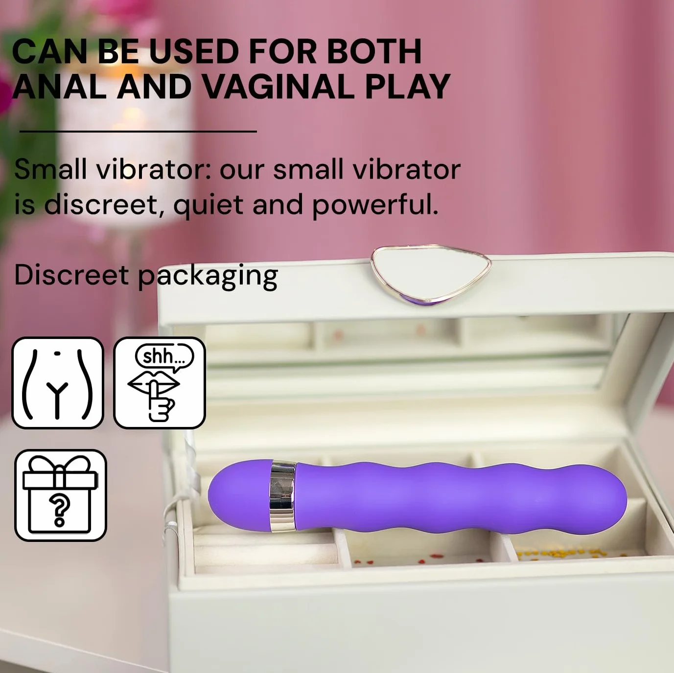 FOPS Vibratore Classico Viola per Donna Multivelocità Regolabile 18cm ⌀3cm Silicone Impermeabile Vibrante Silenzioso Sex Toy per Singolo Coppia W108-2