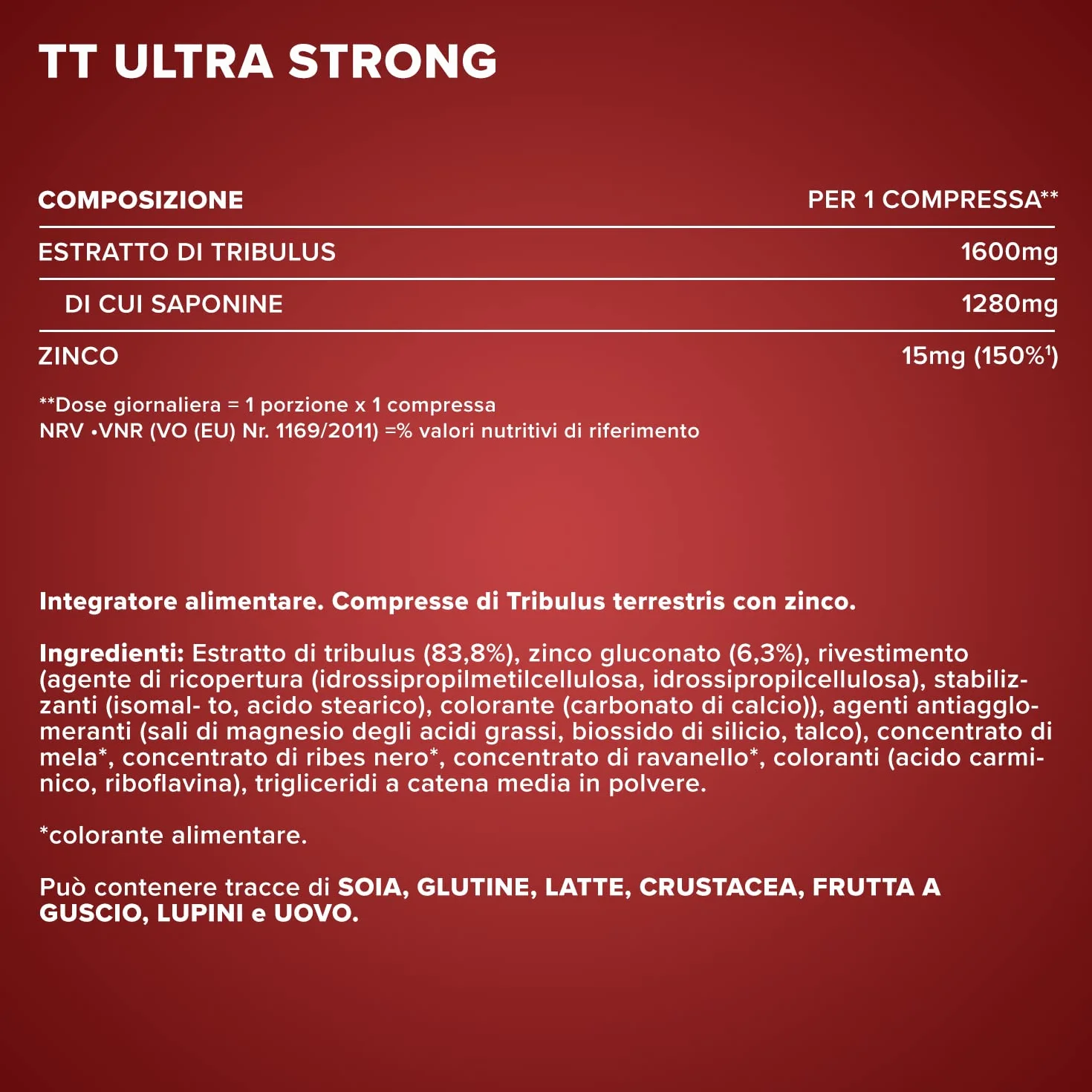 IronMaxx TT Ultra Strong Tribulus Terrestris 180 capsule 1600mg Zinco