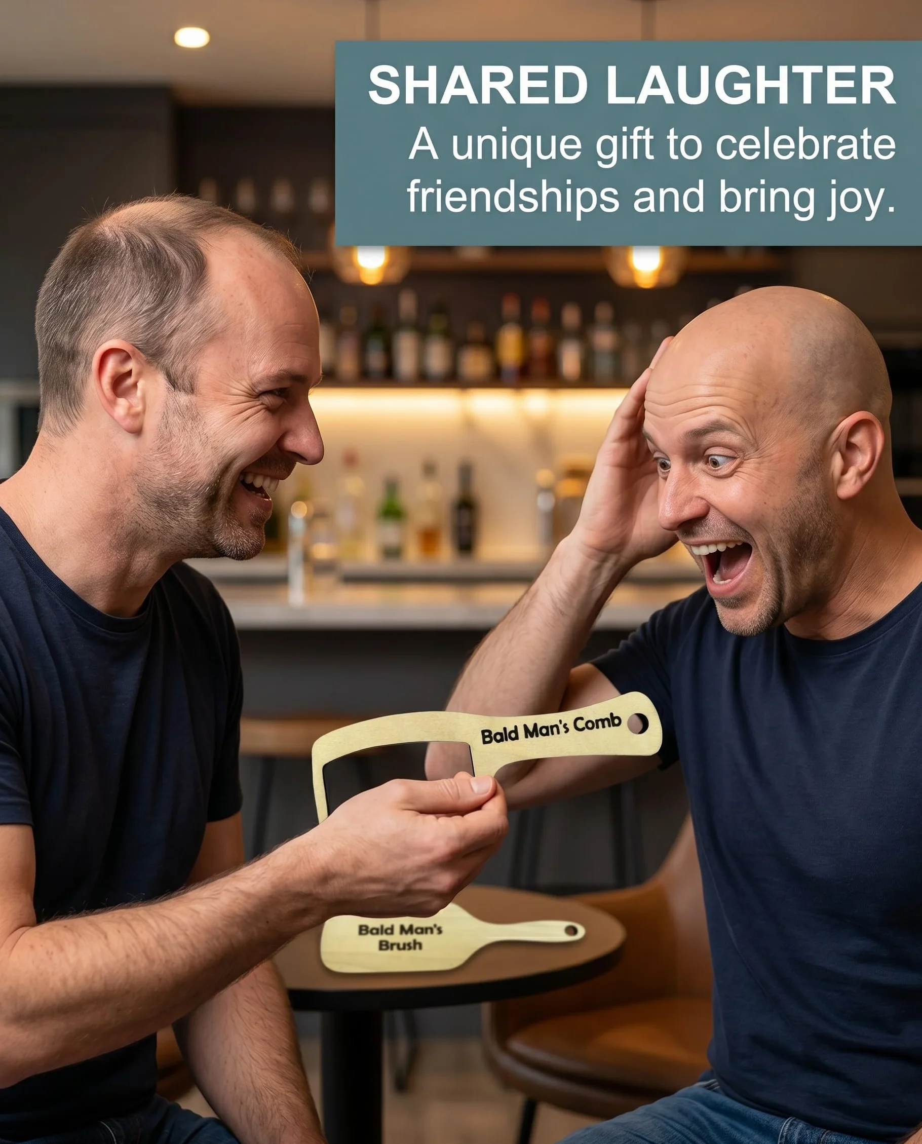 Pettine per Testa Calva, Regalo Scherzo Divertente Uomo, Gadget Comico Originale