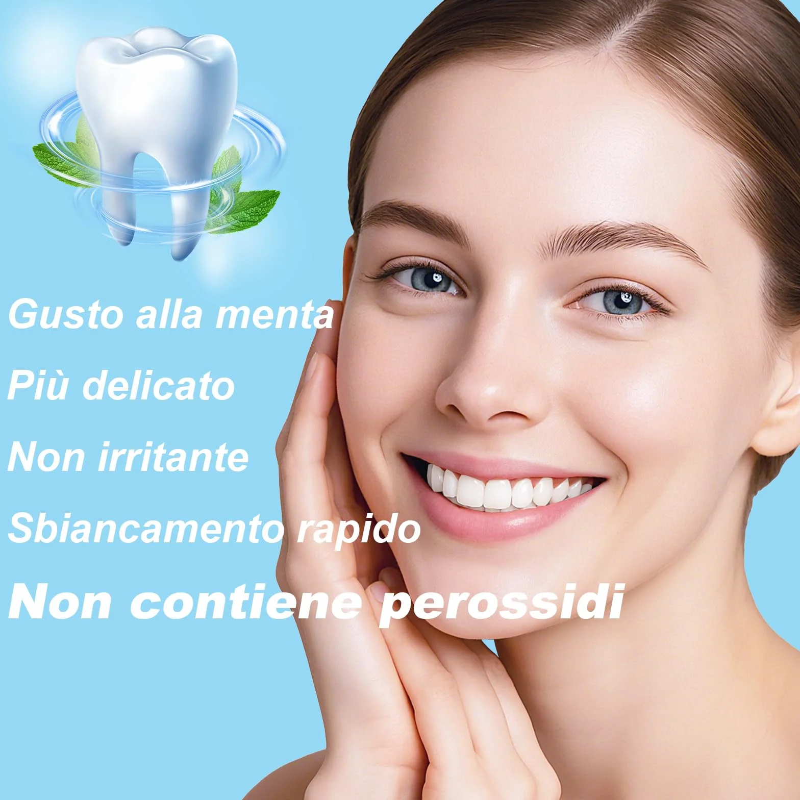 SURFOU Sbiancante Denti 56 Pezzi,Teeth Whitening Strips,Sbiancamento Rapido e Delicato – Senza Perossido,per Denti Sensibili, al Gusto Menta