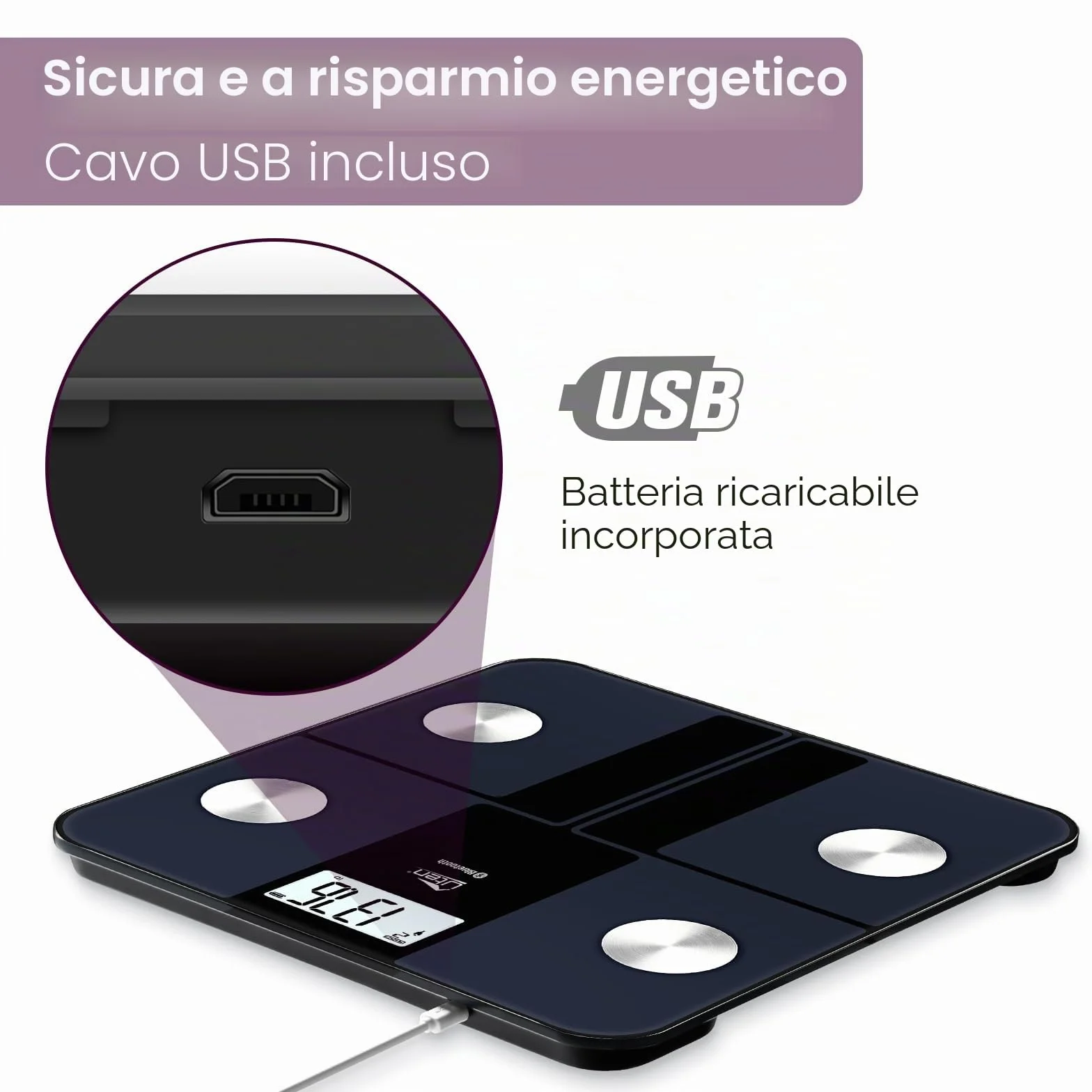Uten Ricarica USB Bilancia Digitale Bluetooth Pesapersone Professionale iOS Android Grasso Corporeo Massa Muscolare Metabolismo Basale Massa Ossea