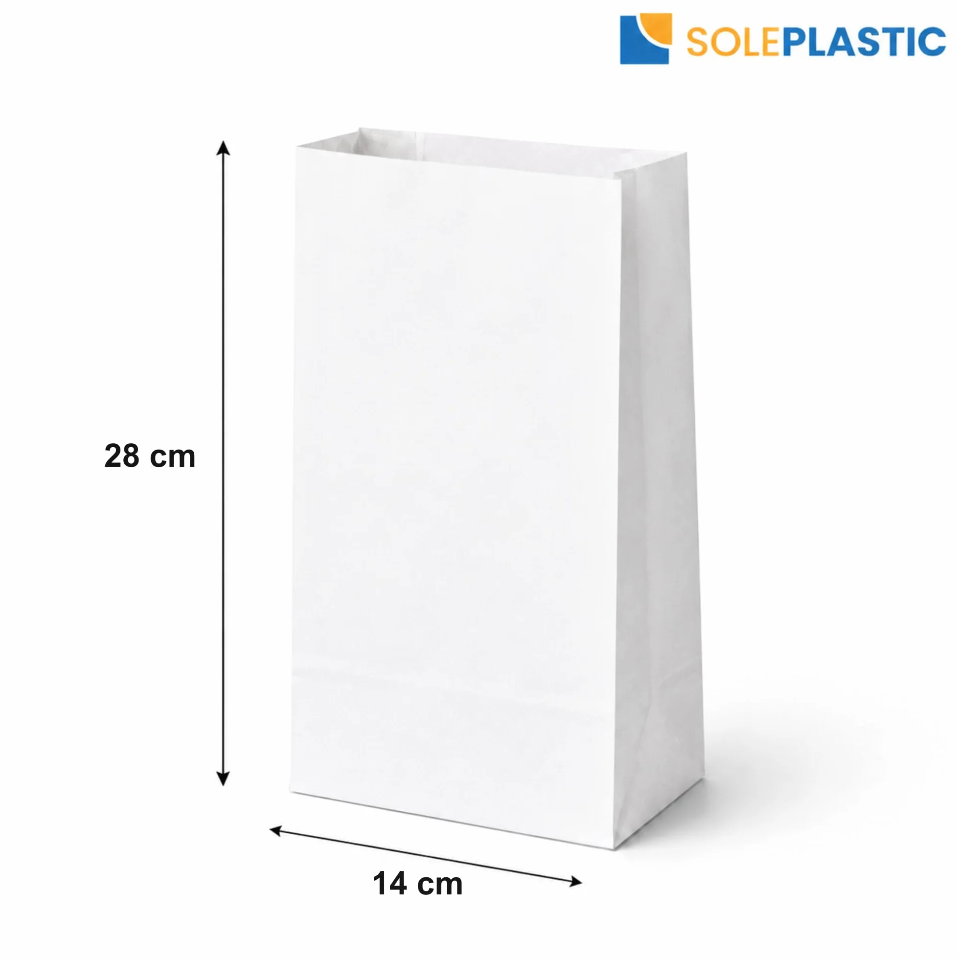Sacchetti Carta per Alimenti Kraft 10 kg 14x28 cm Fondo Rinforzato Soffietti Laterali