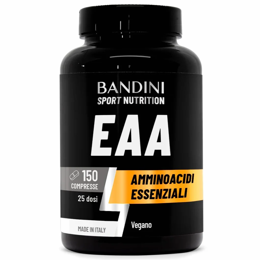 Bandini® EAA Aminoacidi Essenziali 1300mg | 150 Compresse | Complesso 9 Amminoacidi Intra Pre Post Workout - Essential Amino da Fermentazione | Integratore Alimentare sportivo | Vegan, Senza Zuccheri