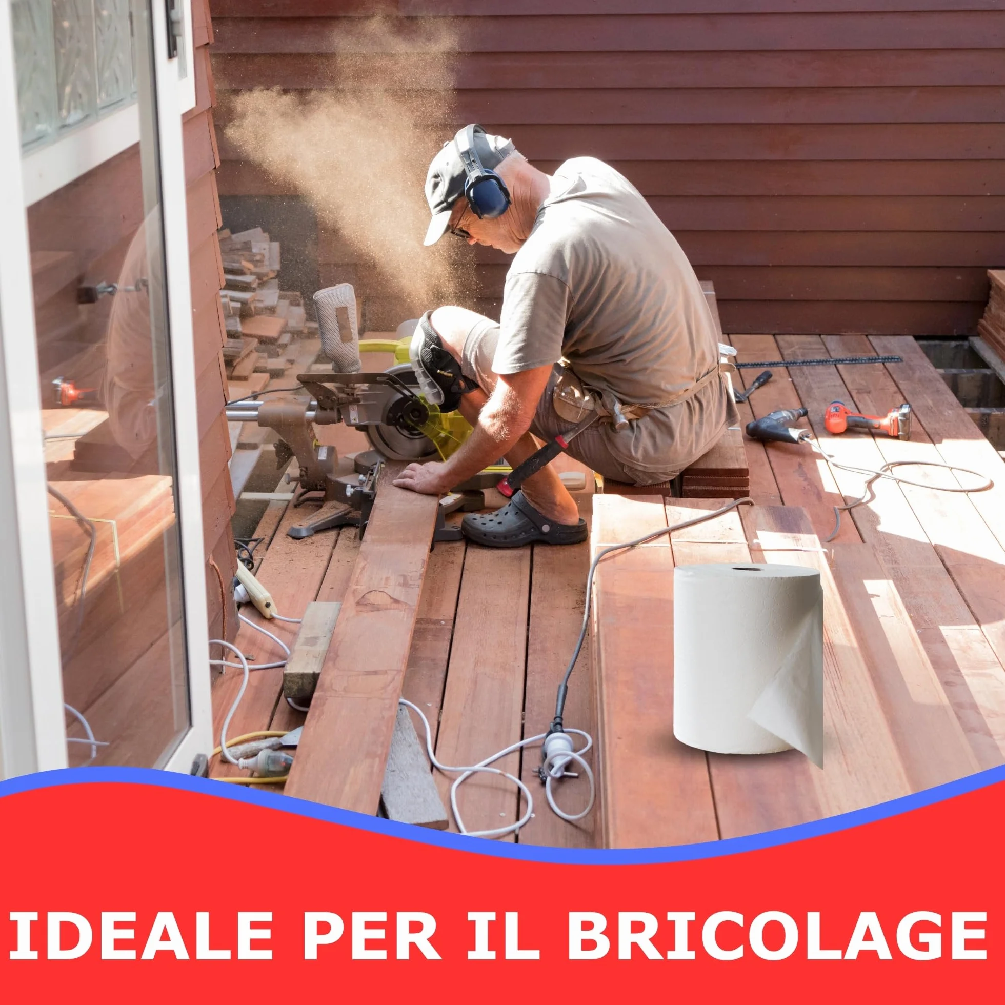 Carta Asciugatutto Pura Cellulosa 2 Veli Bobina 2000 - 2 Rotoli