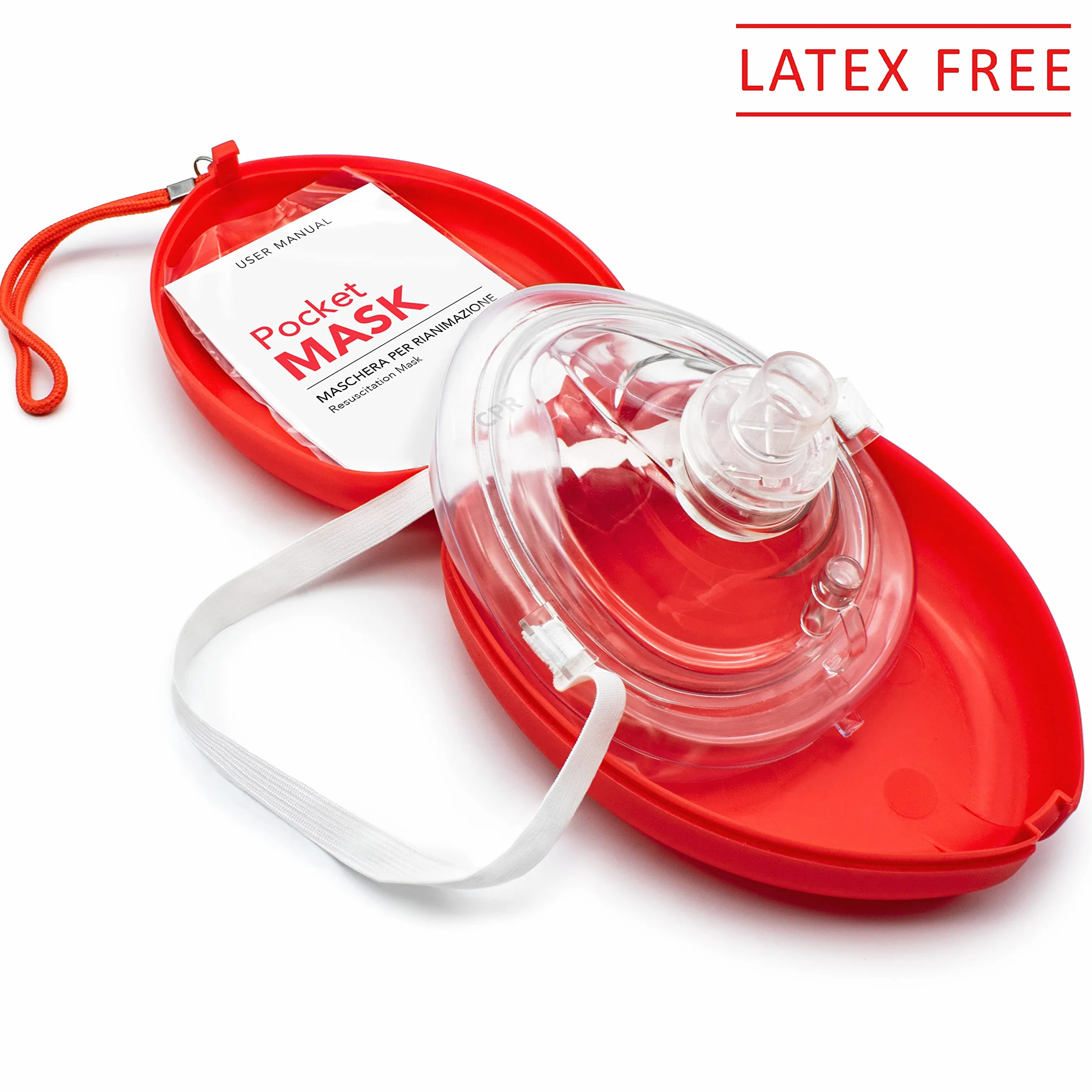 AIESI Pocket Mask maschera di rianimazione professionale con valvola unidirezionale e filtro CPR Resuscitator