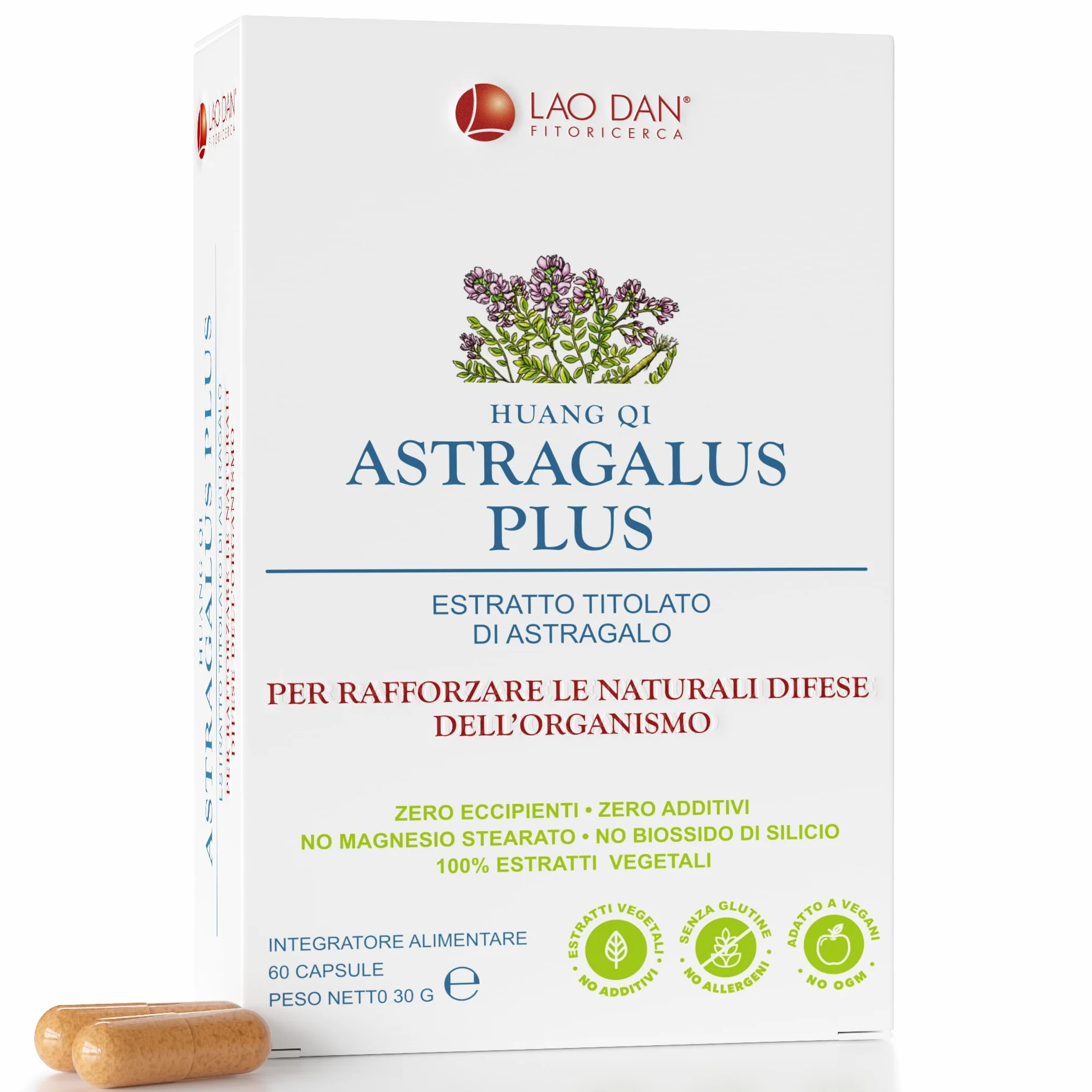 ASTRAGALUS PLUS Fitoricerca Lao Dan® Astragalo Integratore Difese Immunitarie 70% Polisaccaridi Estratto Premium Naturale Made in Italy
