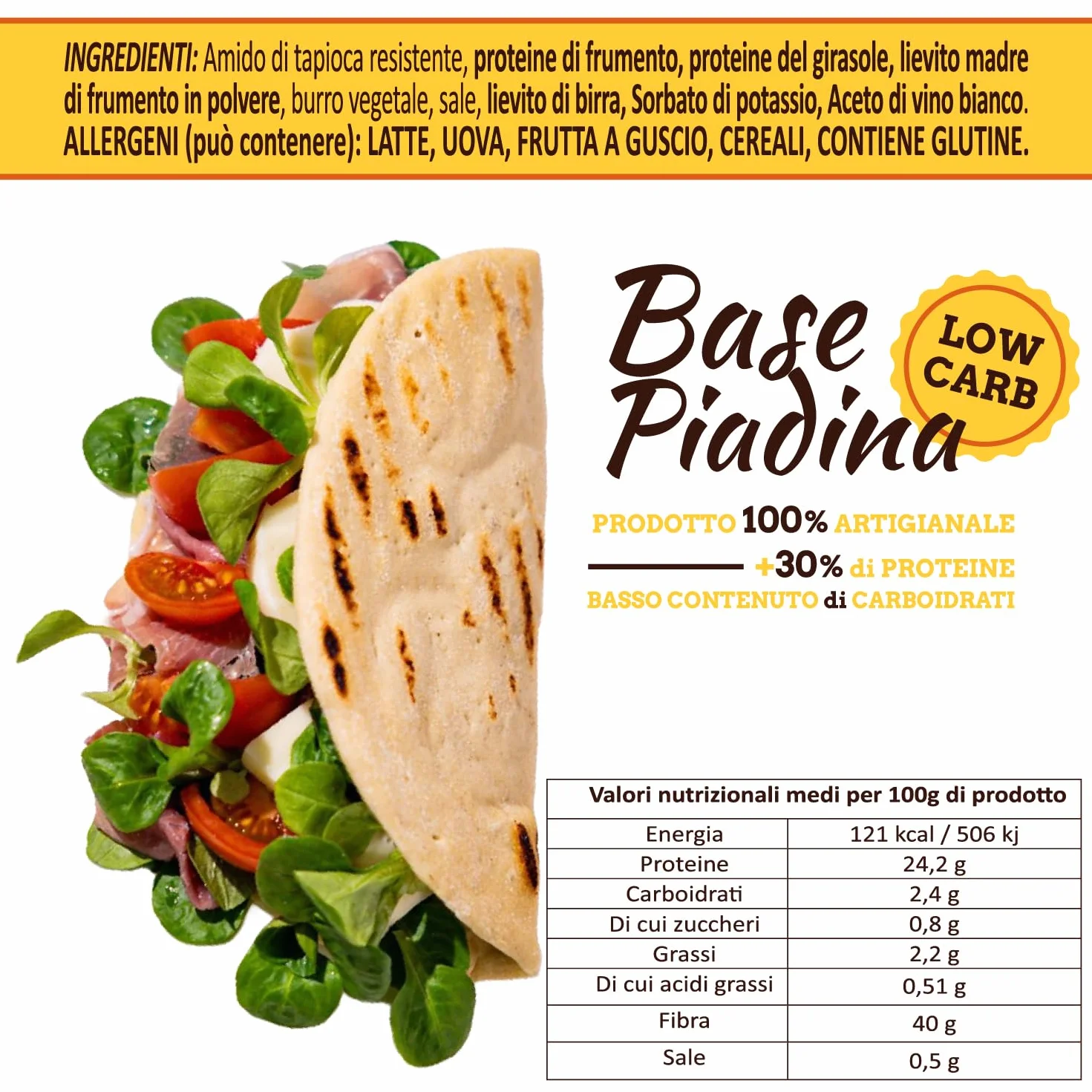 Bolle di Pasta® Base Piadina Low Carb Keto – Piadine Proteiche 100 g – +30% Proteine, Basso Contenuto di Carboidrati – Ideale per Dieta Low Carb e Chetogenica – Piadina Artigianale (3 Confezioni)