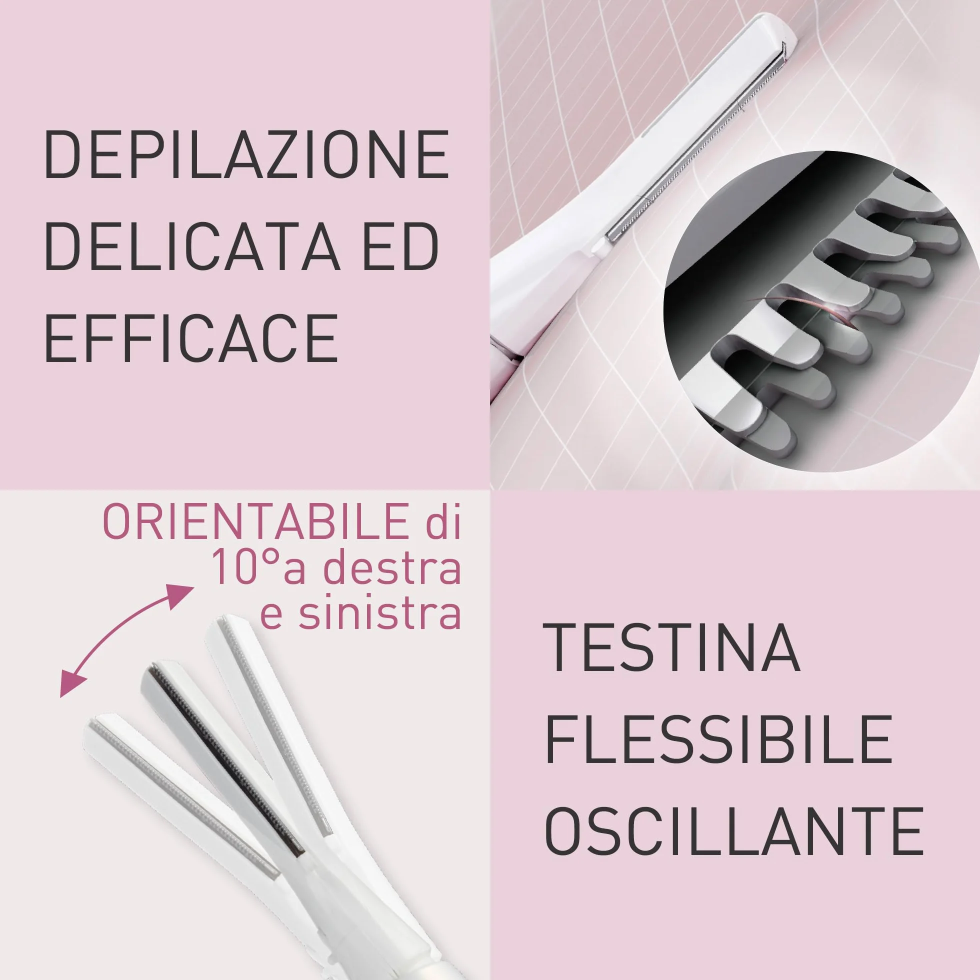 Panasonic ES-WR51 Epilatore Compatto per il Corpo, Rasoio da Donna, a Secco, Alimentato a Batteria (Necessaria 1 AAA), Cappuccio di Protezione, Spazzola di Pulizia, Bianco