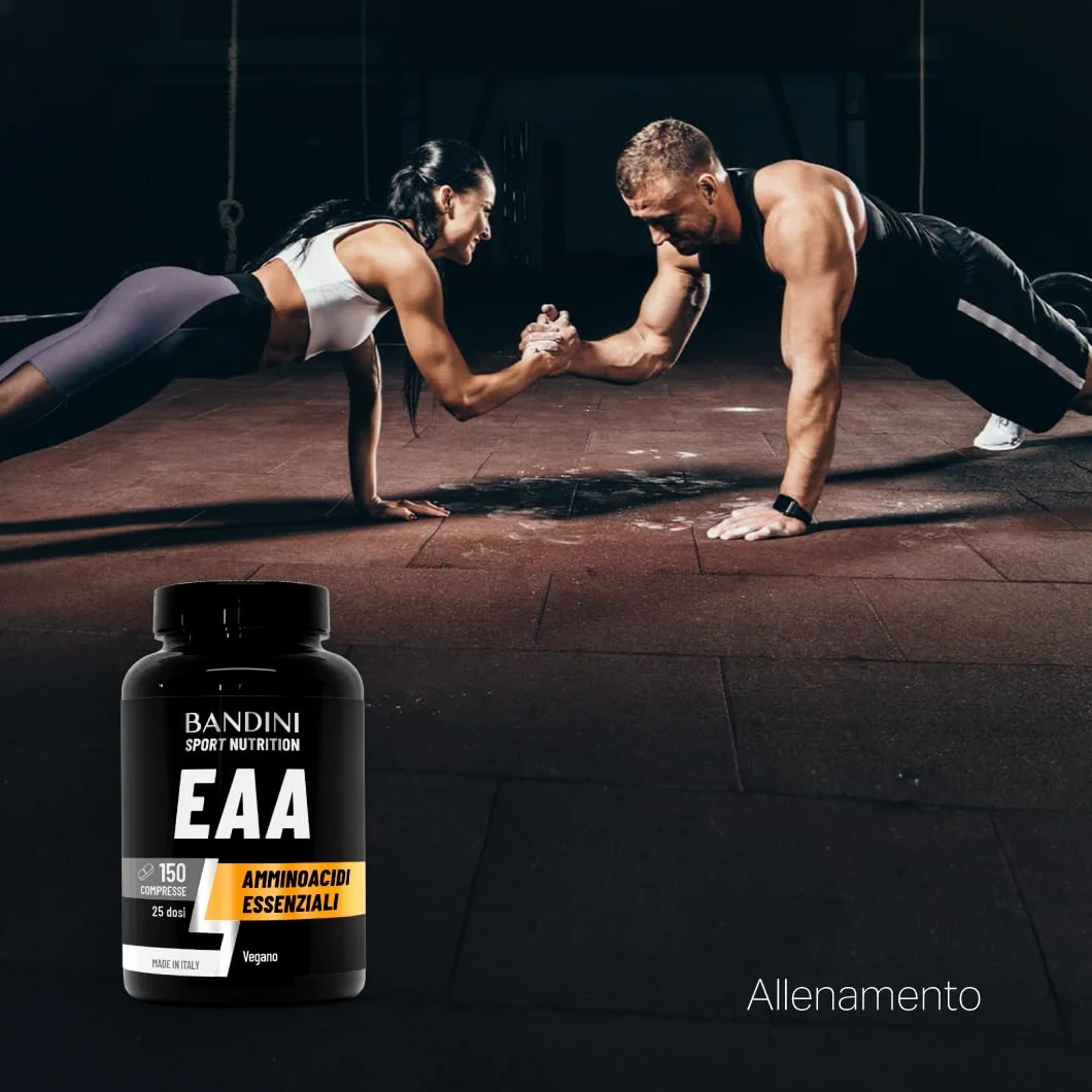 Bandini® EAA Aminoacidi Essenziali 1300mg | 150 Compresse | Complesso 9 Amminoacidi Intra Pre Post Workout - Essential Amino da Fermentazione | Integratore Alimentare sportivo | Vegan, Senza Zuccheri