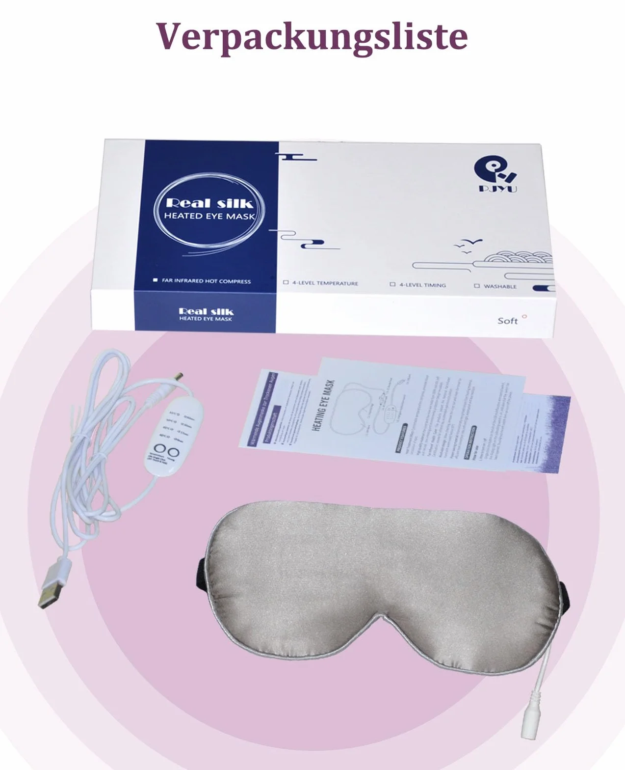 Maschera per gli occhi in seta riscaldata - Comprime calde per occhi gonfi, occhi secchi, blefarite, affaticamento, stili e MGD (grigio)