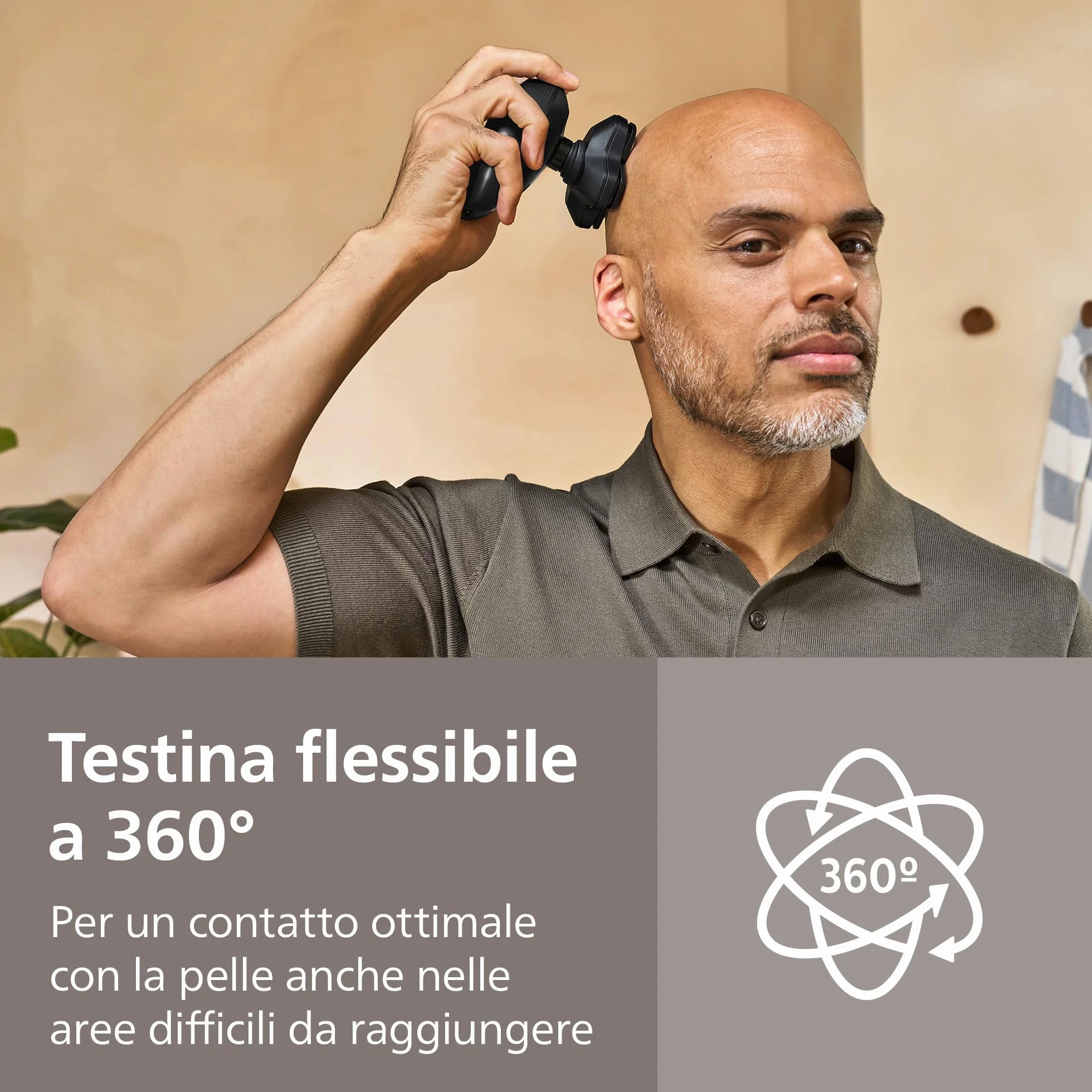 Philips Serie 5000 Rasoio uomo donna HS5980/15 testina flessibile 360° lame ComfortCut
