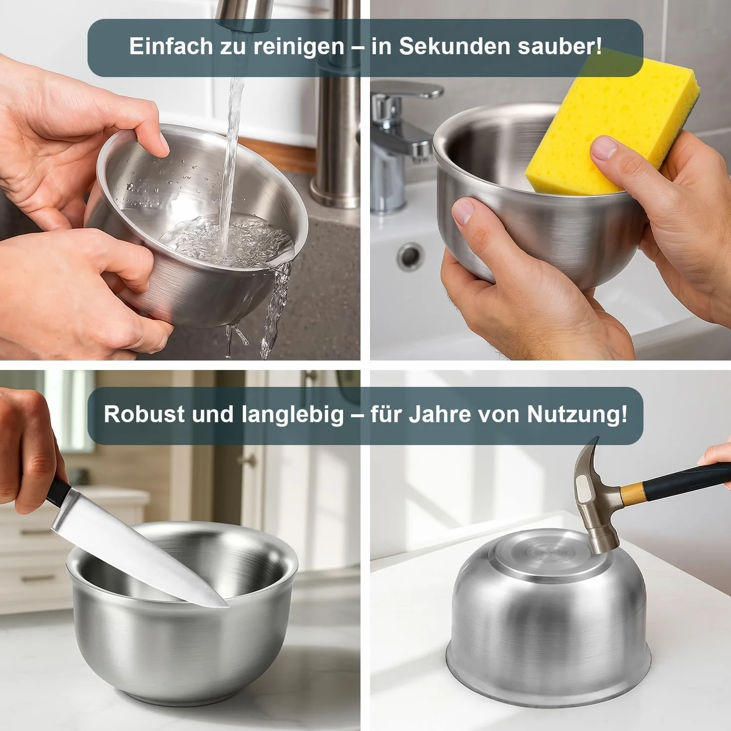 GRUTTI Ciotola da barba in acciaio inox per uomini durevole Shaving Bowl con ampia apertura resistente al calore e sicuro per sapone da barba e cura della (10.5cm)