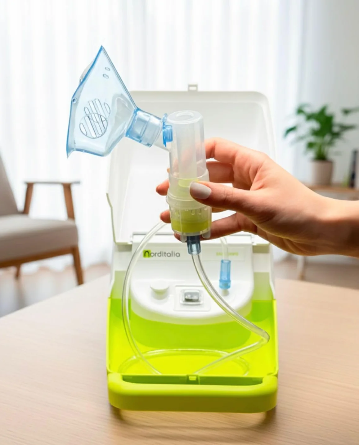 NORDITALIA Aerosol Meganeb Nebulizzazione Mirata Silenzioso con Vano Accessori per Bambini ed Adulti
