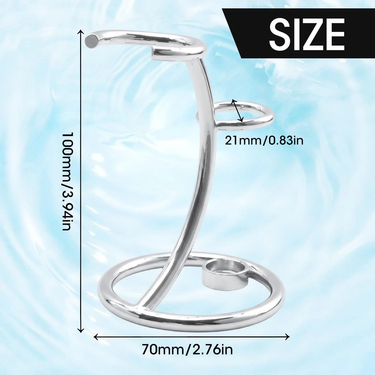 2 in 1 Supporto per Pennello da Rasoio In Acciaio Inox Portatile Supporto per Pennello da Barba Supporto per Rasoio e Pennello da Rasatura per Uomo Domestico e in Viaggio Argento