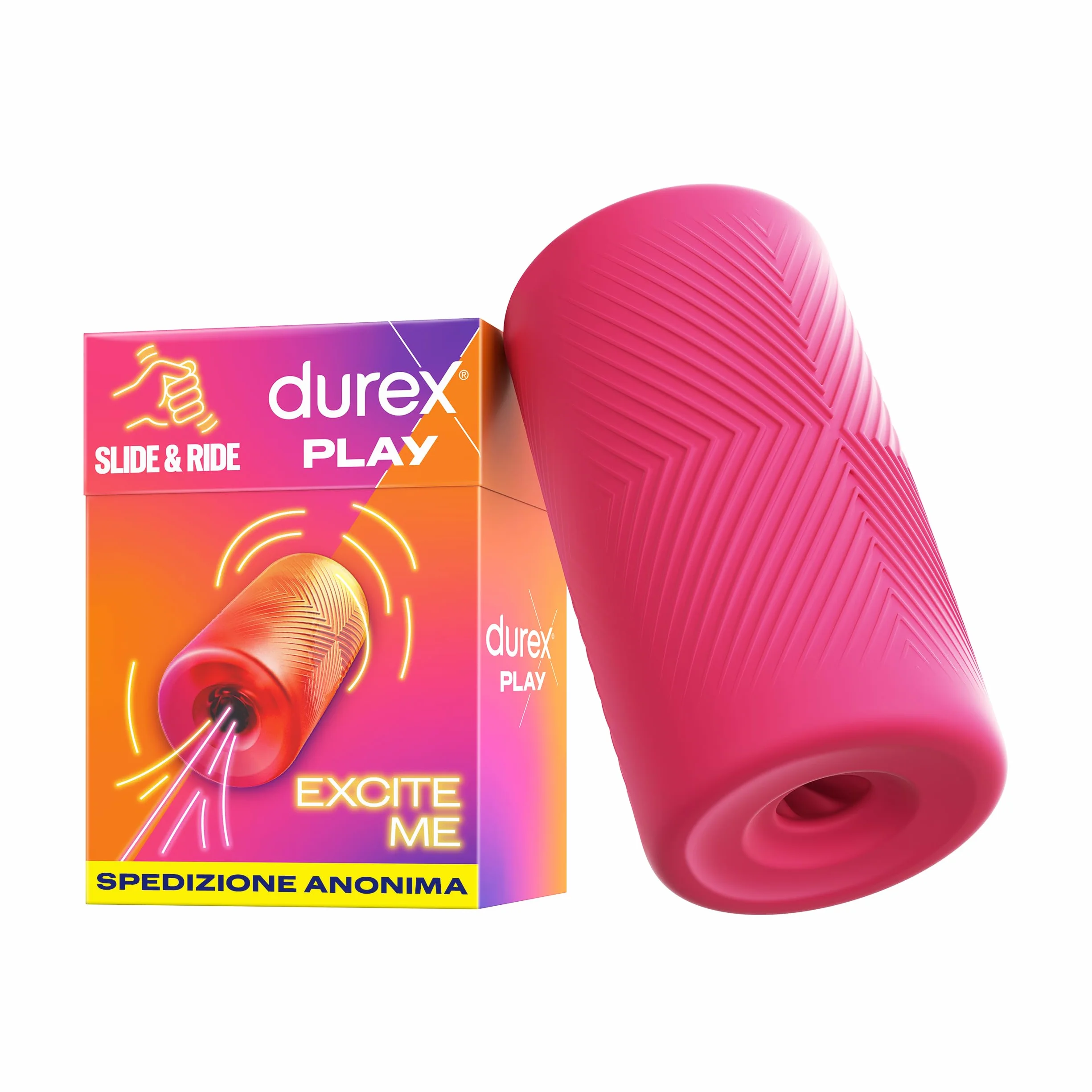 Durex Masturbatore Uomo, Sex Toy in Silicone Morbido con Nervature, Flessibile e Waterproof, Facile da Pulire
