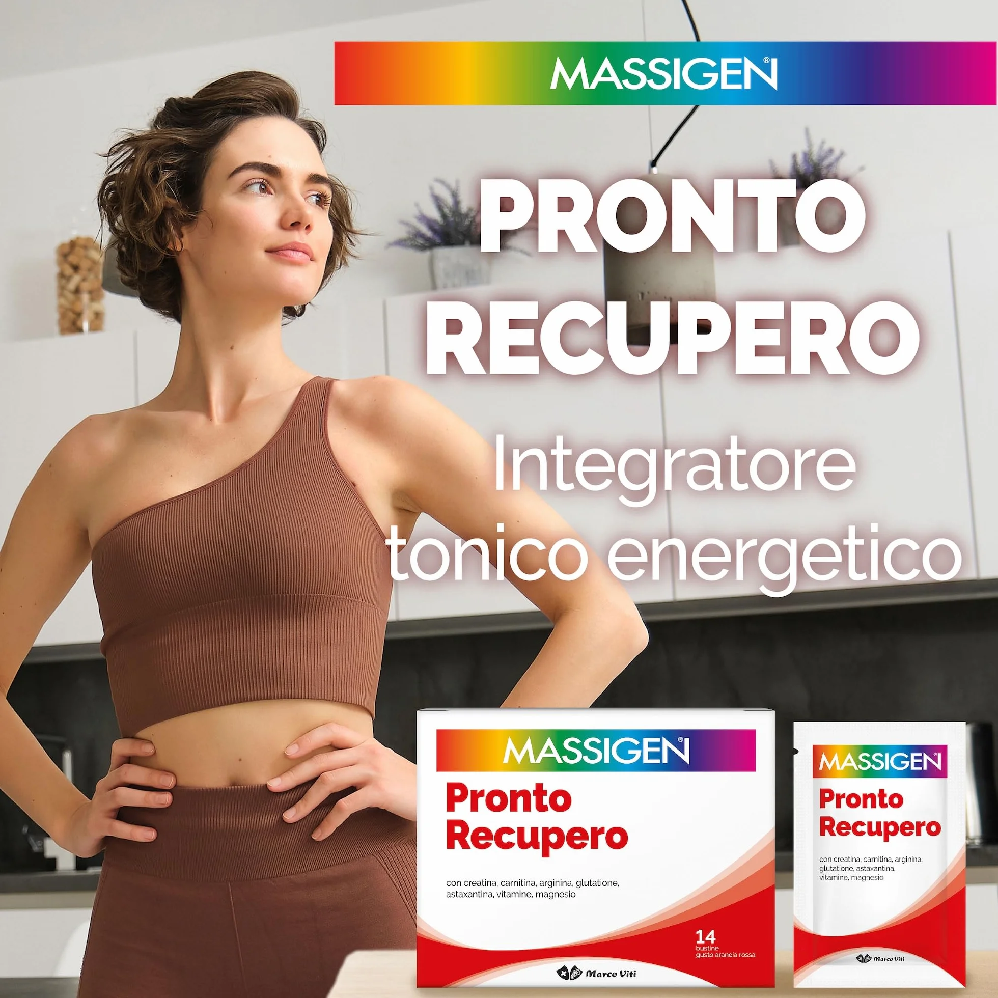 MASSIGEN Pronto Recupero Integratore Alimentare in Polvere - creatina, carnitina, arginina