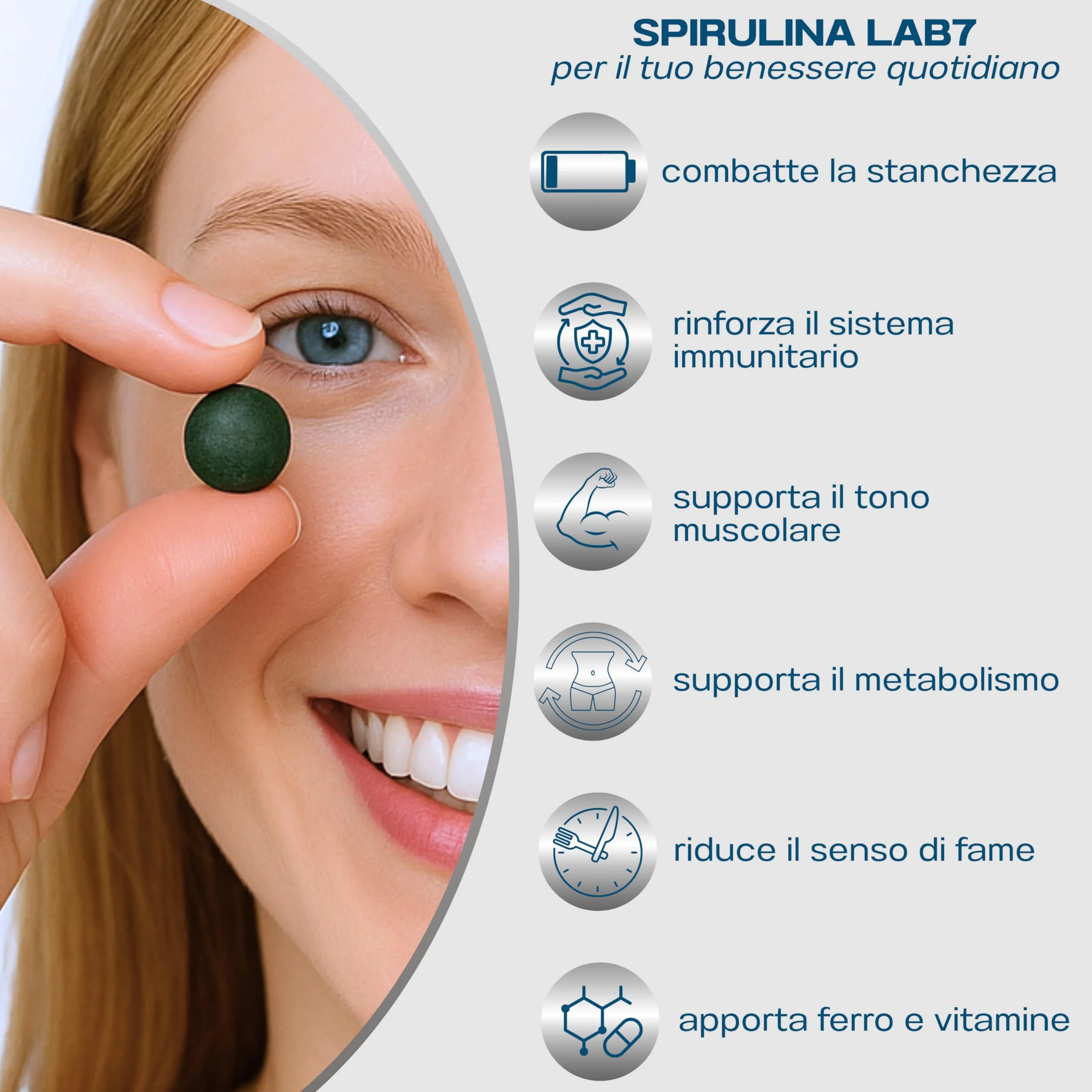 Spirulina Bio 125 Compresse 400 mg Integratore Difese Immunitarie Fonte di Energia