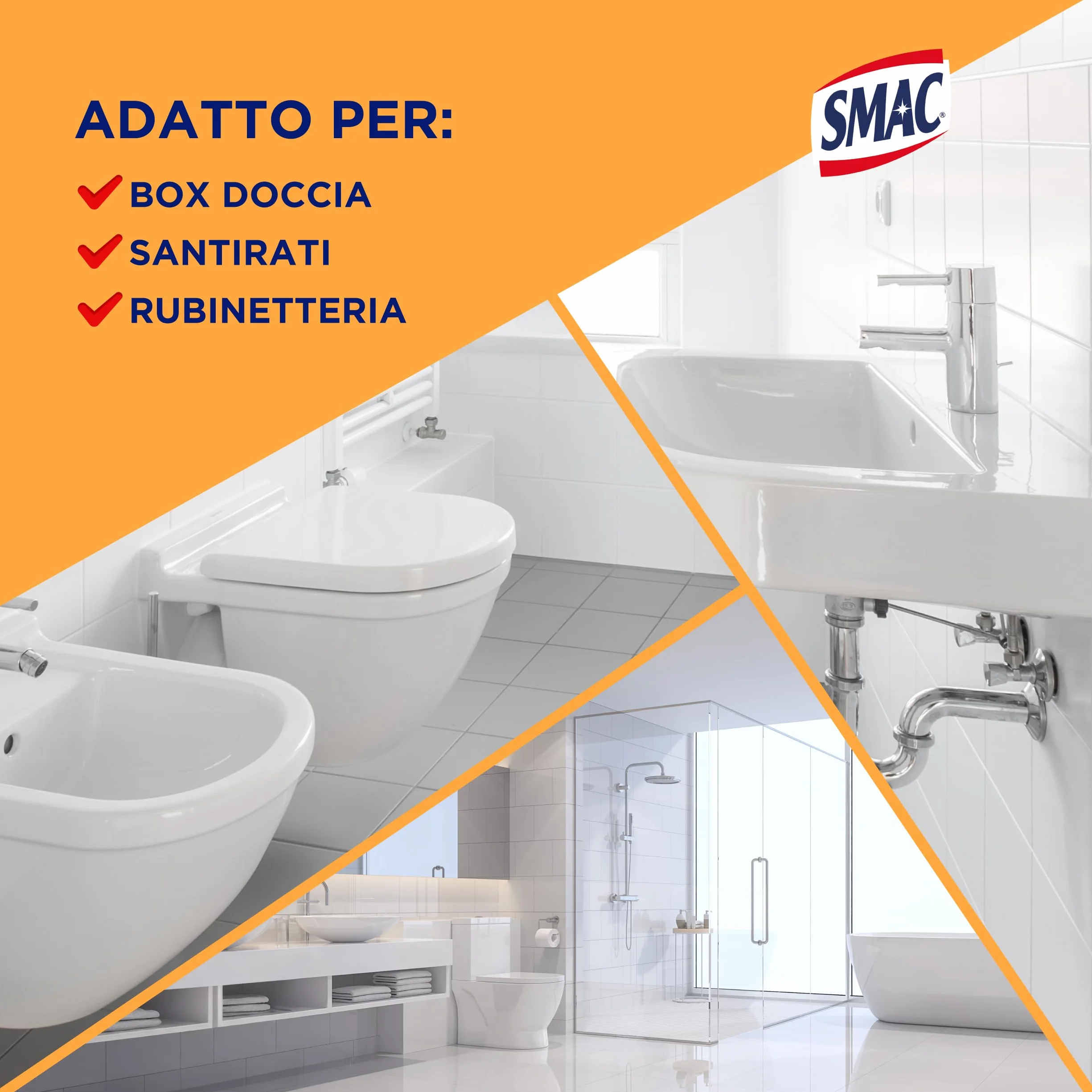 Smac Sgrassatore Scioglicalcare Detergente Spray Multisuperficie Anticalcare 650 ml x 12 Pezzi
