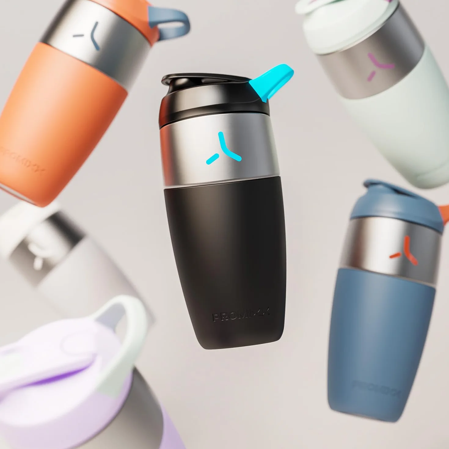 Promixx Pursuit Shaker Acciaio Inossidabile - 760ml Miscelatore Proteico Metallo Leggero con Snap-Fit per Frullati Lisci - Ermetico Anti-Odori per Fitness - Verde Alga