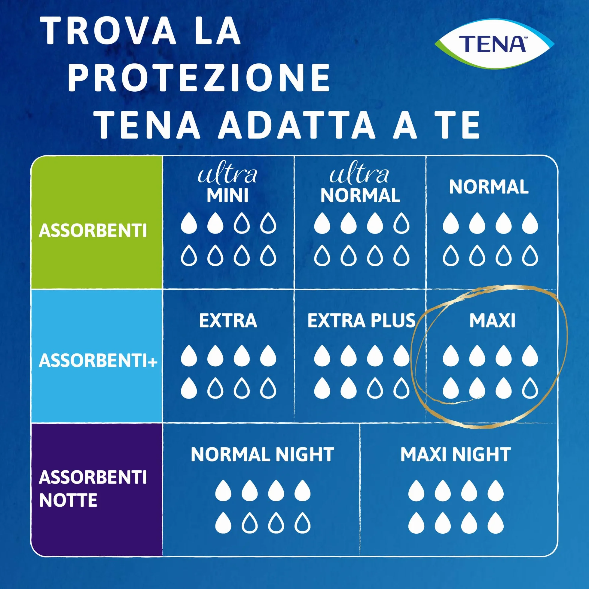 TENA Discreet Maxi Assorbenti per Perdite Urinarie Femminili, 12 Pezzi