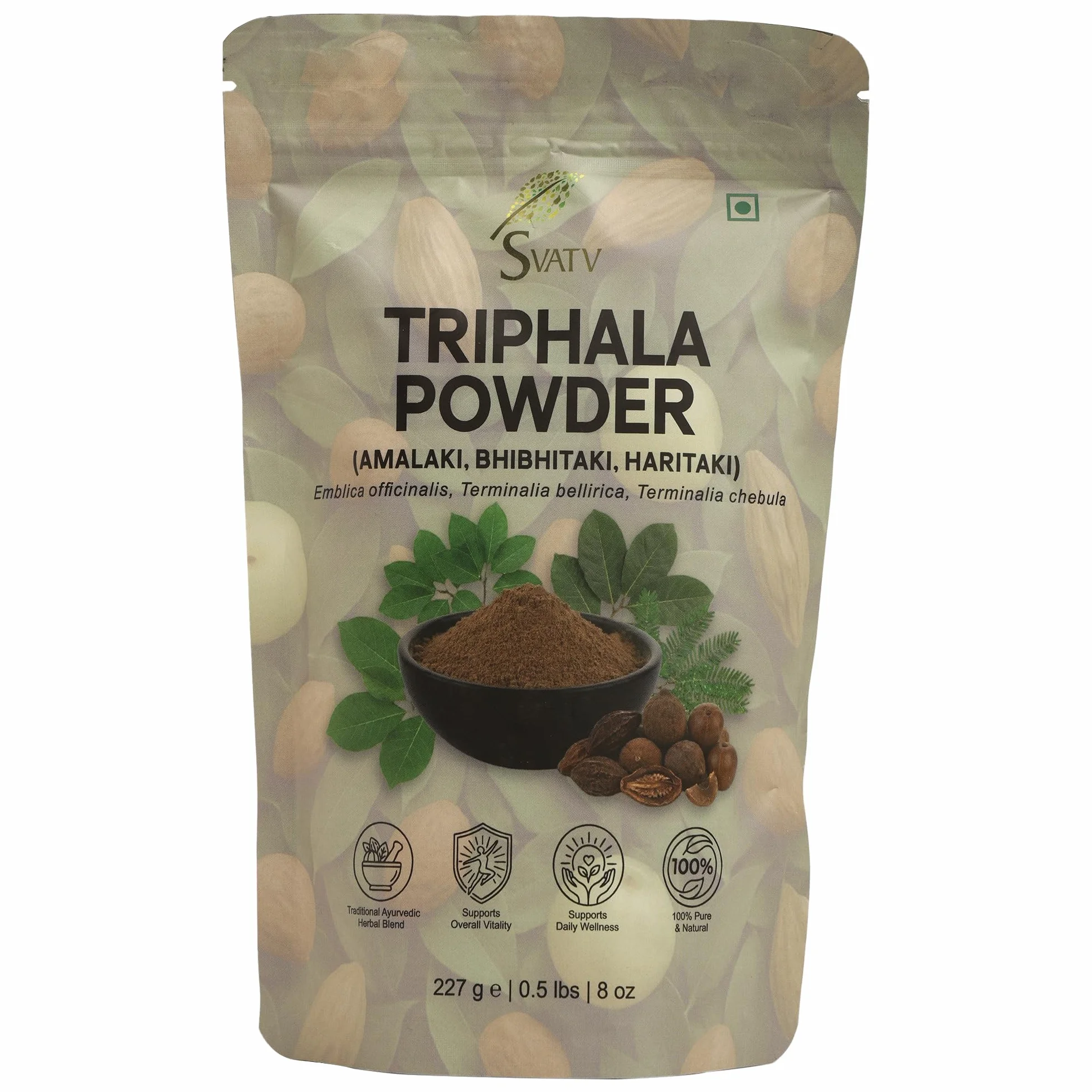 Triphala Powder 227g Formula of Amla, Haritaki & Bibhitaki – 8 Oz