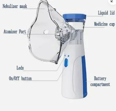 Nebulizzatore Portatile Silenzioso Inalatore con Maschere per Adulti e Bambini USB Ricaricabile