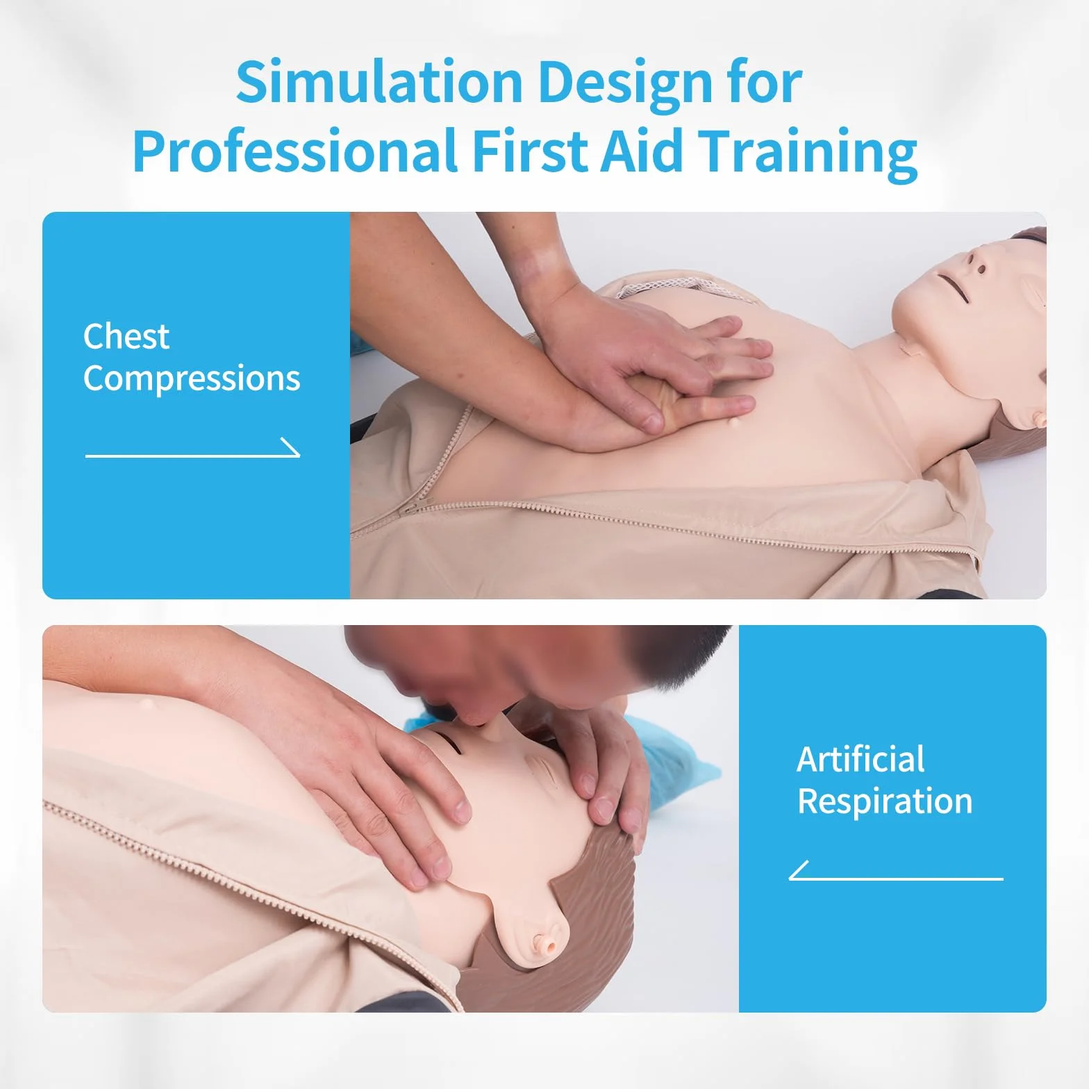 Manichino Primo Soccorso RCP Kit per Formazione Docenza Adulto