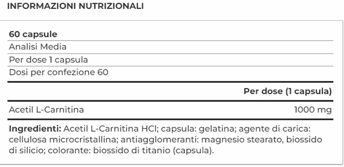 Yamamotò Acetyl L- Carnitine 1000 mg - 120 compresse - Integratore Alimentare a Base di Acetil Carnitina 1000 mg per dose - Senza Glutine, Senza Lattosio