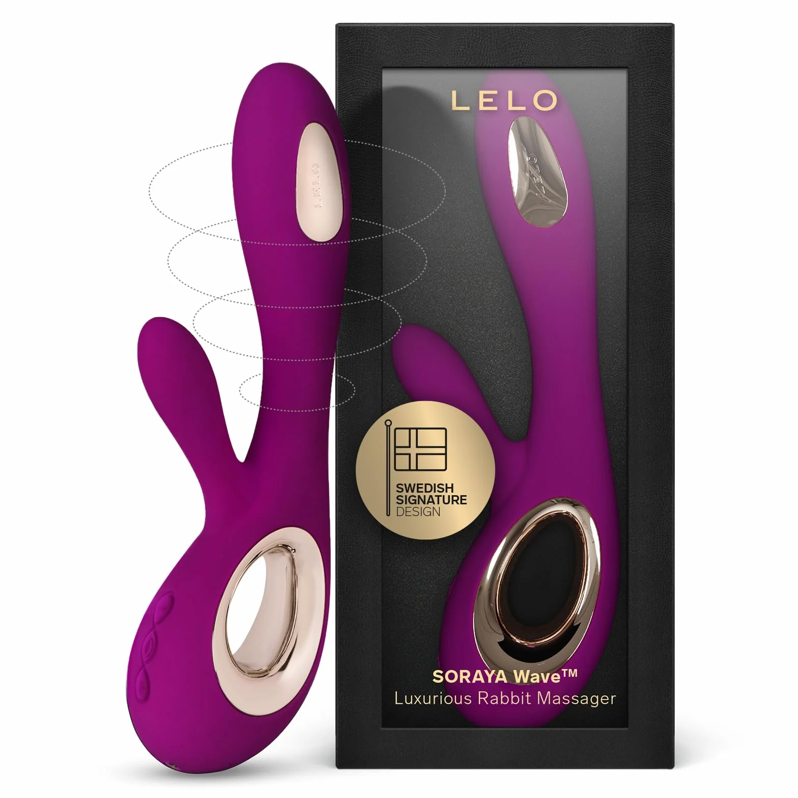 LELO SORAYA Wave Vibratore Rabbit Lussuoso con Tecnologia Wavemotion, Sex Toy per Stimolazione Interna ed Esterna, Vibratori Clidoride Donna, Vibratoreper Donna, Deep Rose