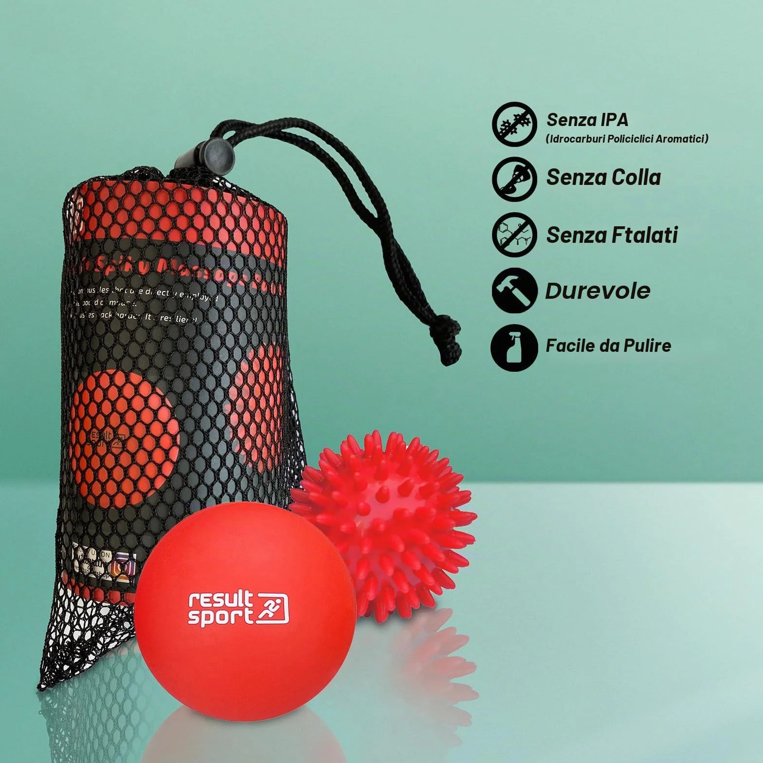 ResultSport Lacrosse & Spike Massaggio Ball Set, Recupero Fascite Plantare, Massaggio Punto di Trigger, Sollievo miofasico del tessuto profondo (Blu)